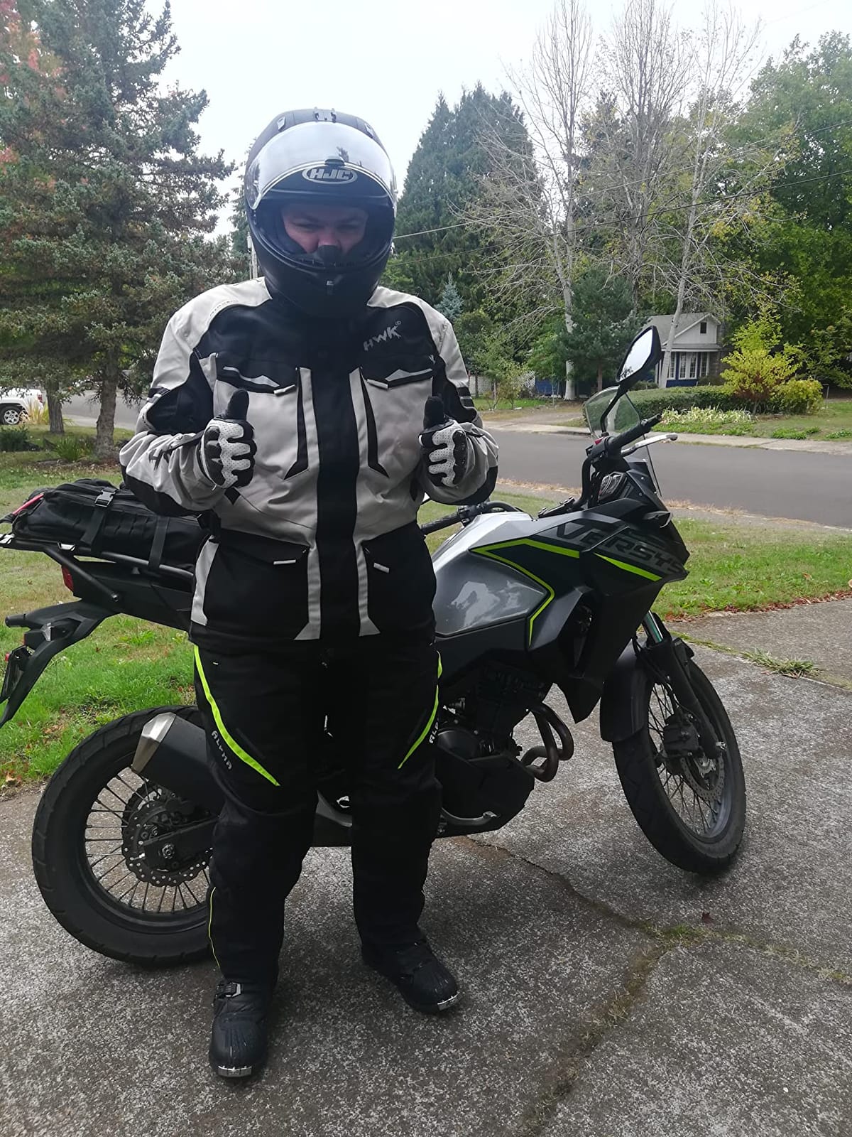 HWK Adventure Motorcycle Jacket Men with CE Armor, 600D Cordura, All-Season customer photo 1