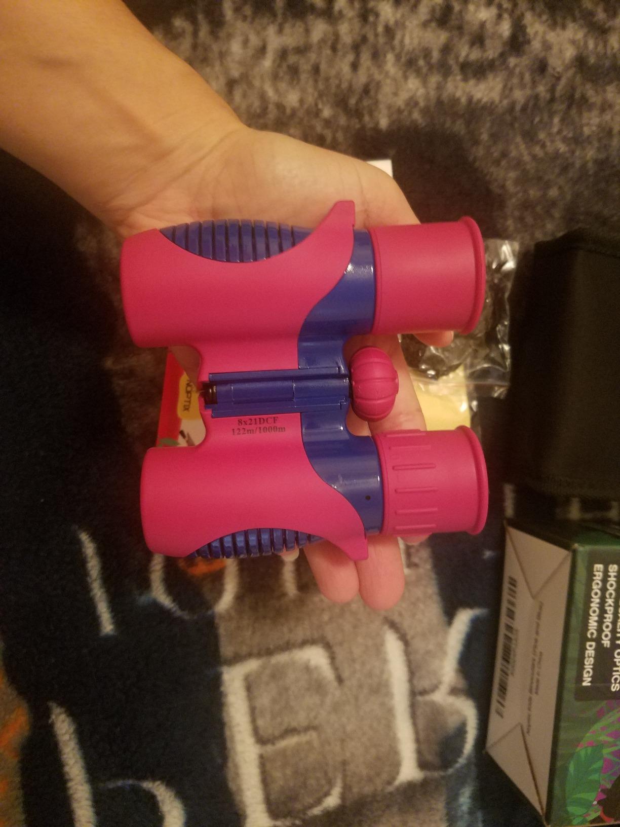 Binoculars for Kids - Vibrant Green Blue - Real Kids Binoculars Ages 4-8 customer photo 1