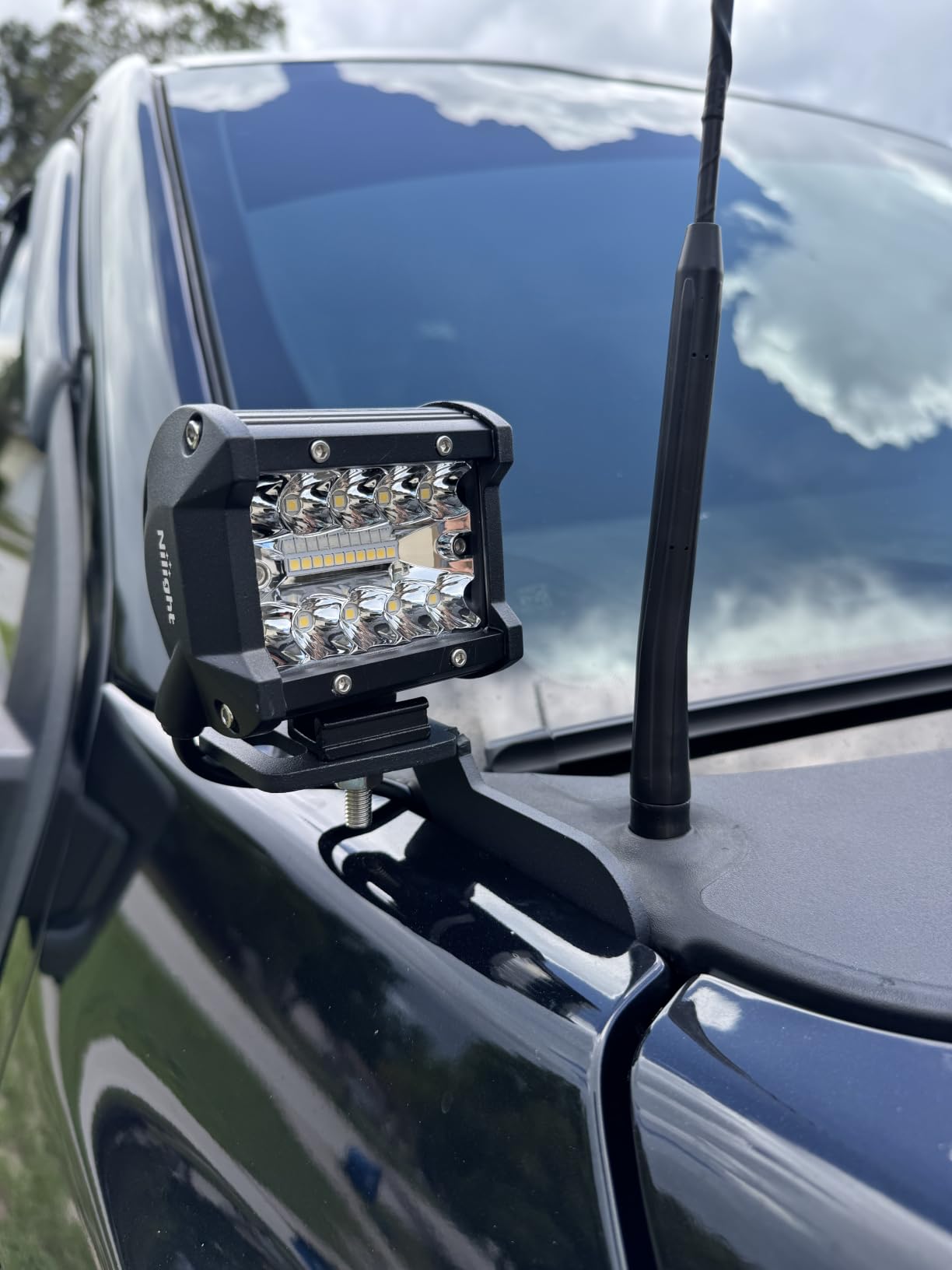 Nilight LED Light Bar 2PCS 60W 4 Inch Flood Spot Combo LED Work Light Pods Triple Row Work Driving Lamp with 12 ft Wiring Harness kit - 2 Leads customer photo 2