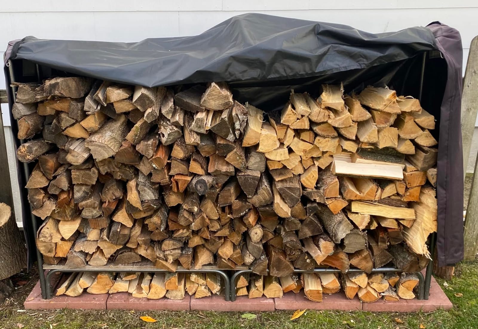 VIVOHOME 4 ft Heavy Duty Firewood Rack Outdoor with Cover, Black customer photo 1