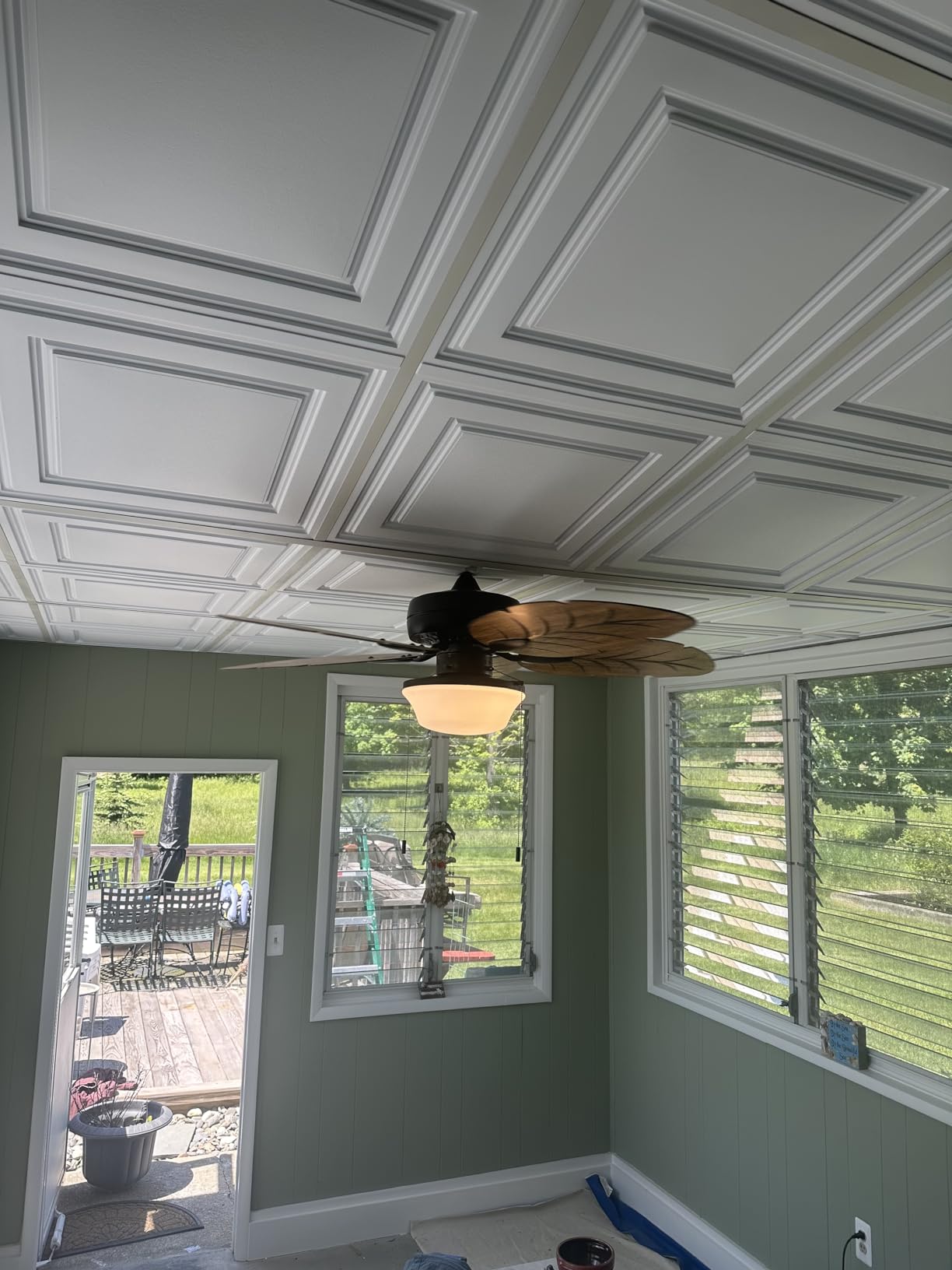 Ceilume Stratford 2x4 Drop Ceiling Tiles - Waterproof, Washable, Fire-Rated PVC - Feather-Light, No Sag - Lay-in for 1