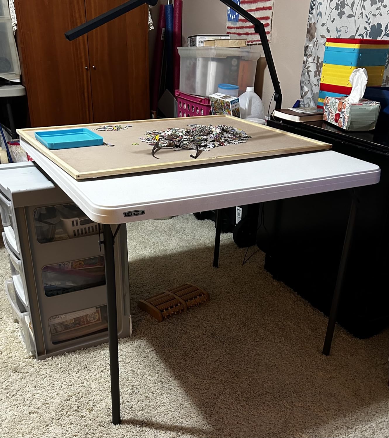 LIFETIME 80783 37-Inch Commercial Grade Square Folding Card Table, White Granite customer photo 1