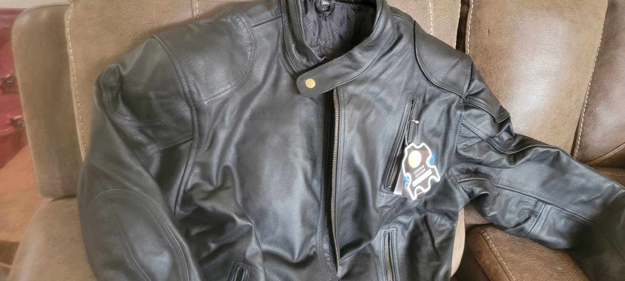 HWK Leather Motorcycle Jacket with Armor for Men, Cafe Racer Genuine Leather Jacket for Weather Resistant Riding customer photo 1