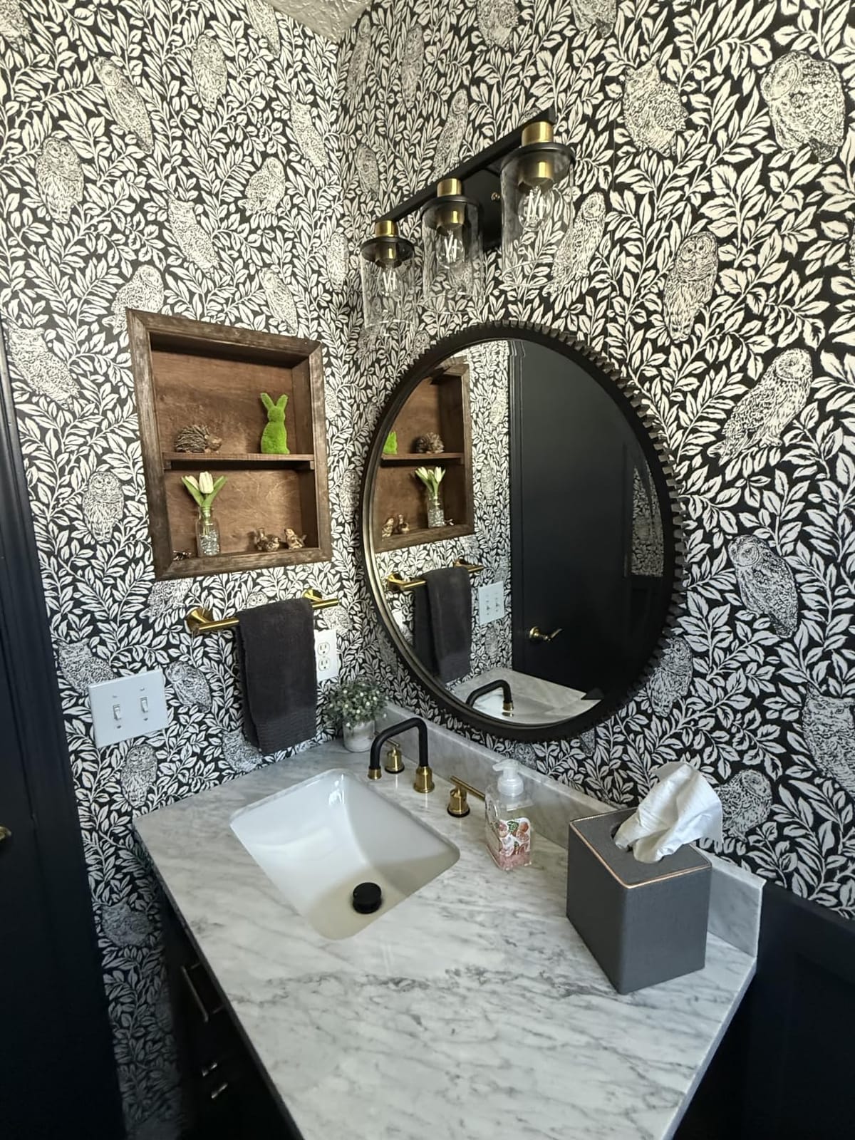 WOWOW Black Bathroom Faucet 3 Hole, Widespread Vanity Sink Faucets 8 Inch customer photo 1
