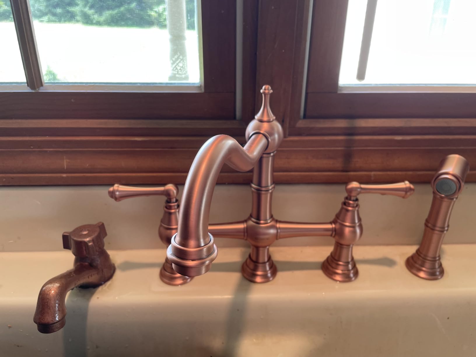 WOWOW Bridge Kitchen Faucet 2 or 3 Hole Without Sprayer, Brushed Nickel customer photo 1