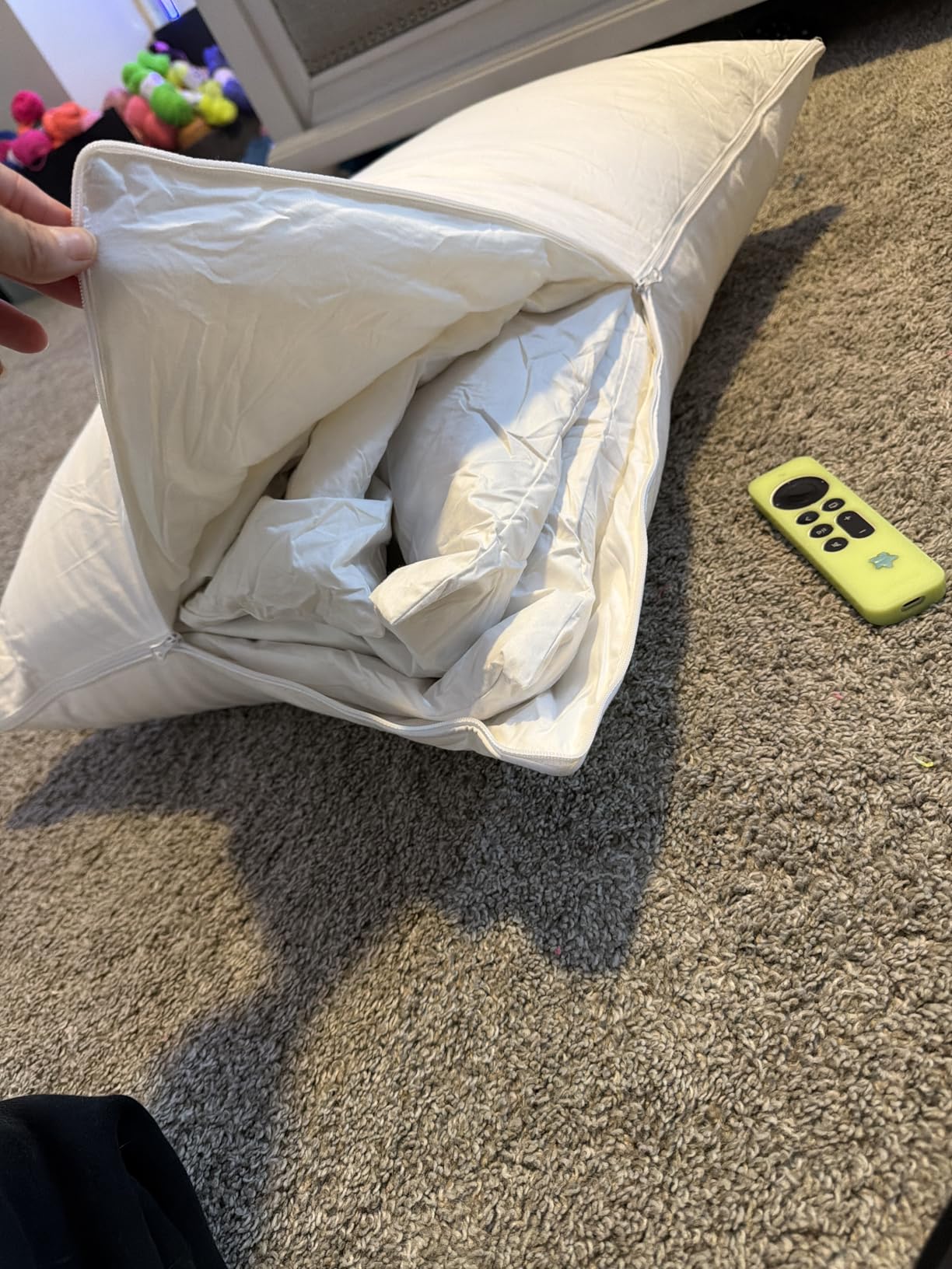 Three Geese Adjustable Layer Goose Feather Pillow,Assembled Bed Pillow, Soft Cotton Cover,Good for Side and Back Stomach Sleeper, Standard/Queen Size,Packaging Include 1 Pillow customer photo 2