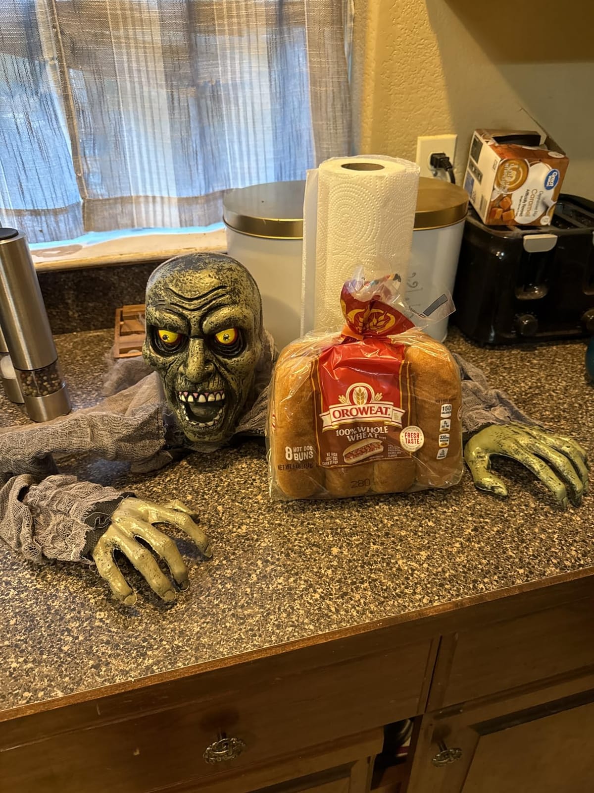 JOYIN Zombie Halloween Decoration Outdoor Groundbreaker Scary Halloween Graveyard Decor with Sound and Flashing Eyes for Yard Garden, Outside Lawn Haunted House Prop customer photo 1