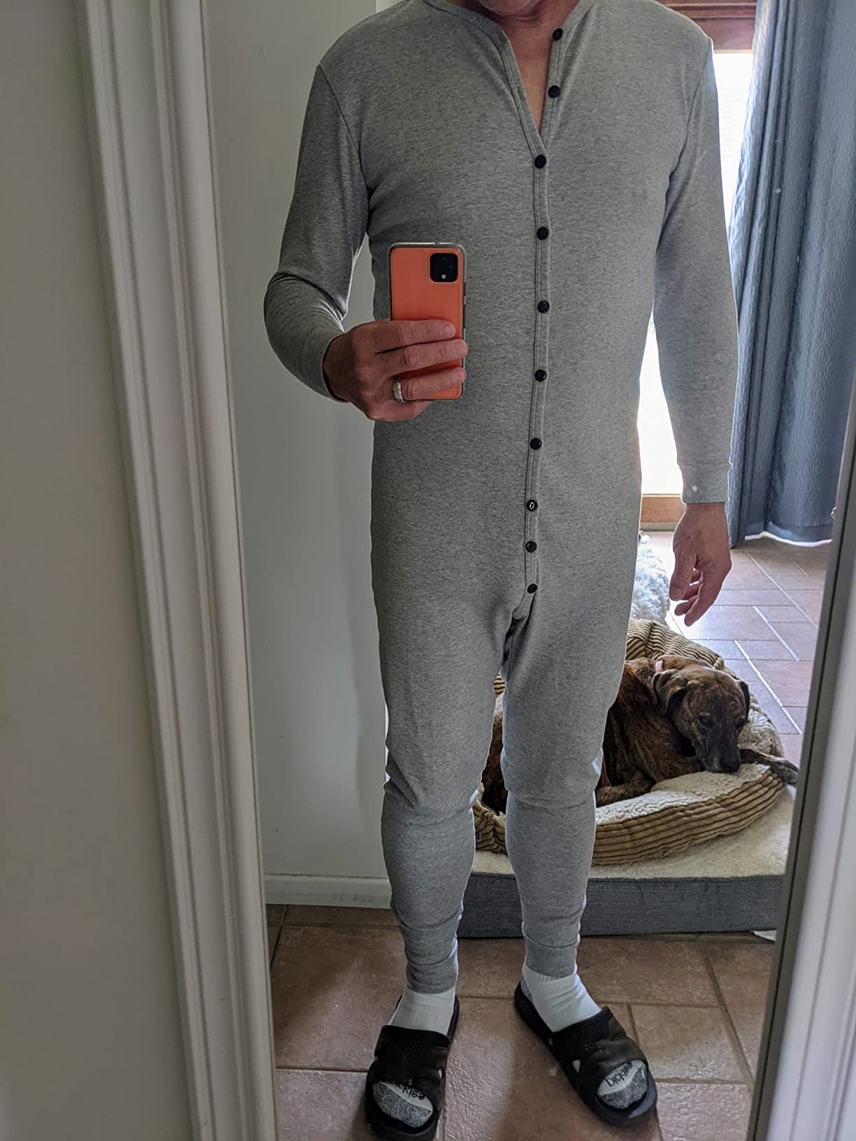 COLORFULLEAF Men's Cotton Thermal Underwear Union Suits Onesies Base Layer customer photo 2