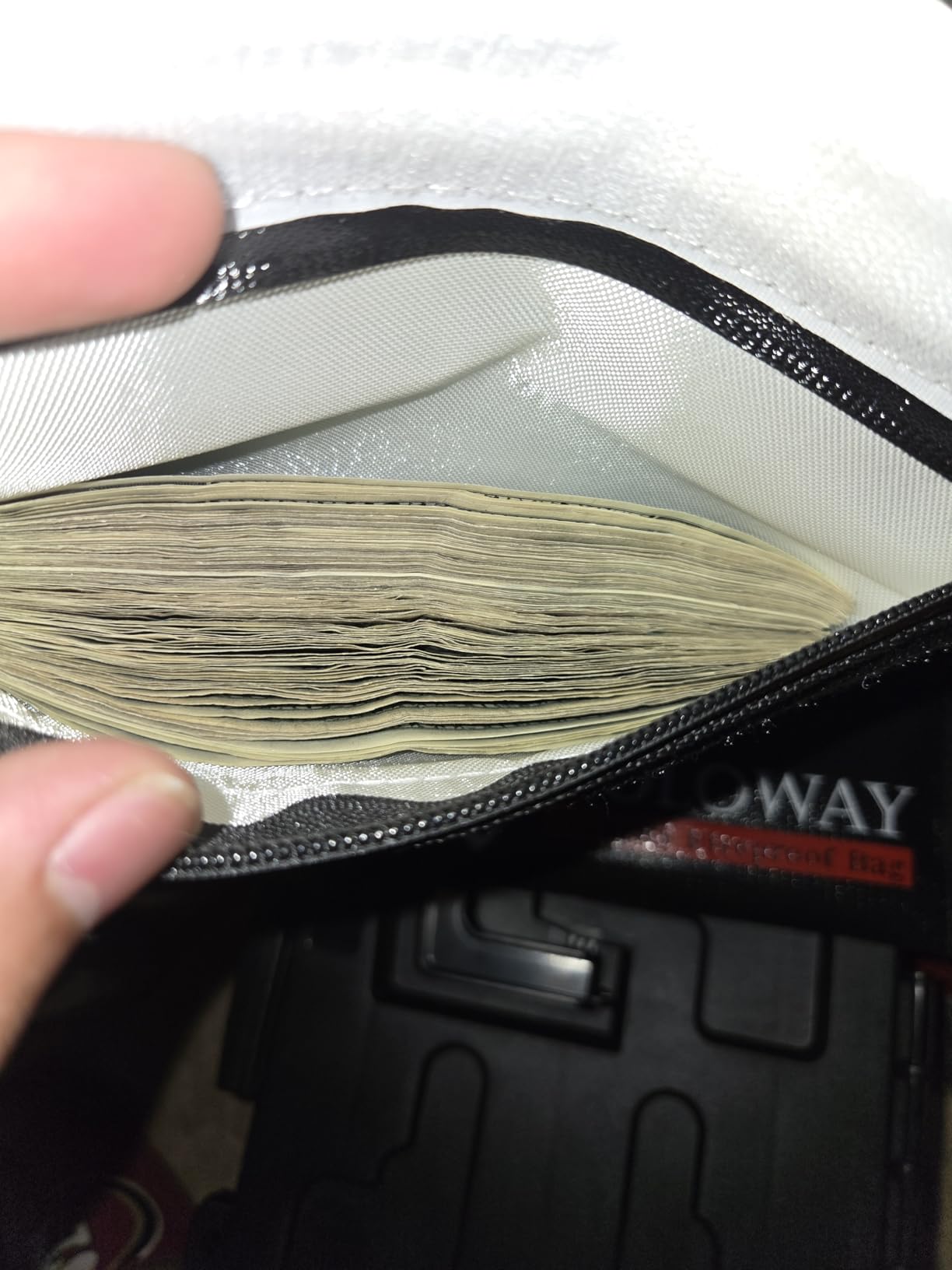 ROLOWAY Small Fireproof Bag (5 x 8 inches), Non-itchy Fireproof Money Bag for Cash, Valuables, Passport, Currency & Keys (2-Pack) customer photo 1