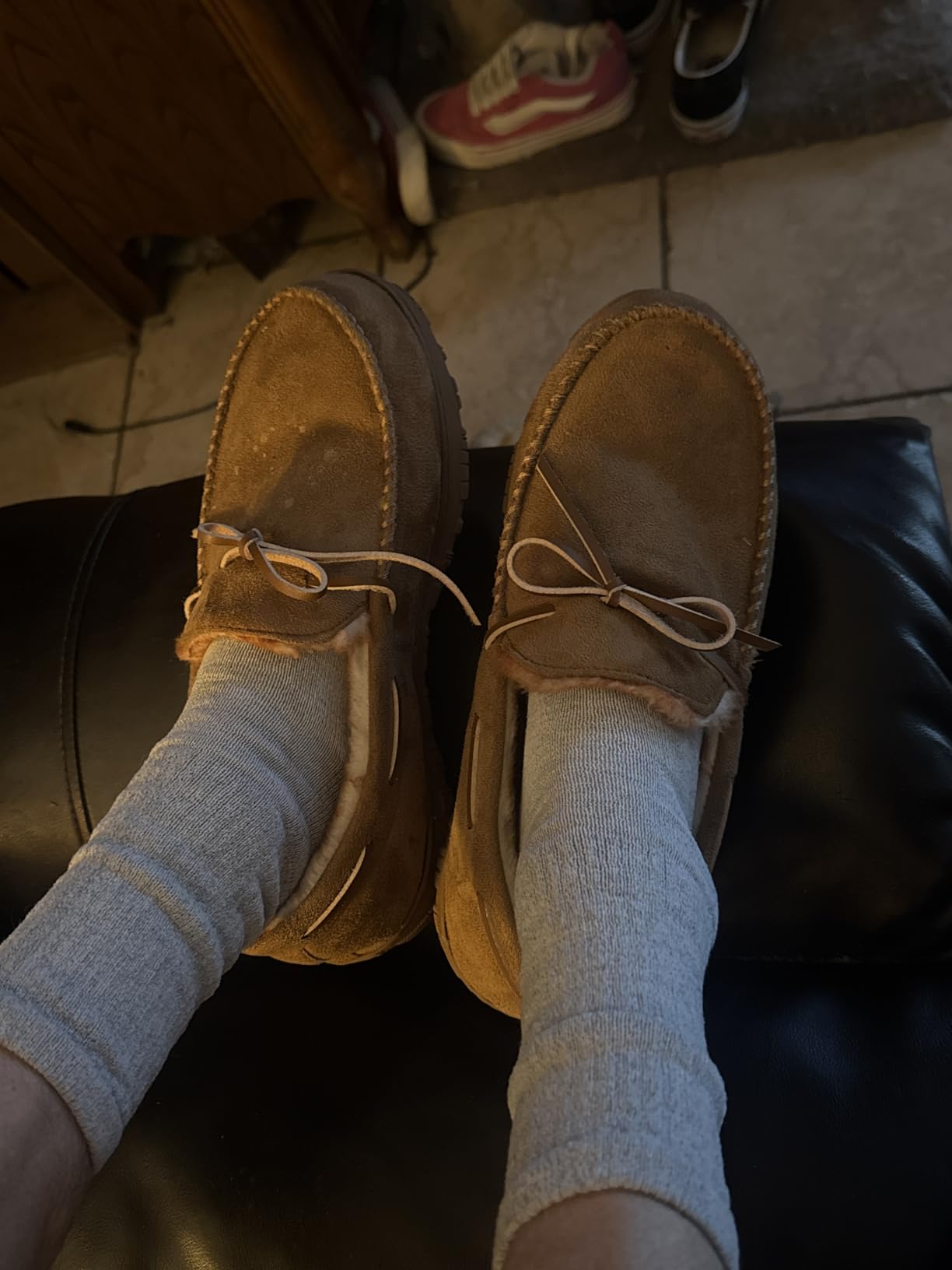MIXIN Mens Moccasins Slippers Memory Foam House Shoes customer photo 1