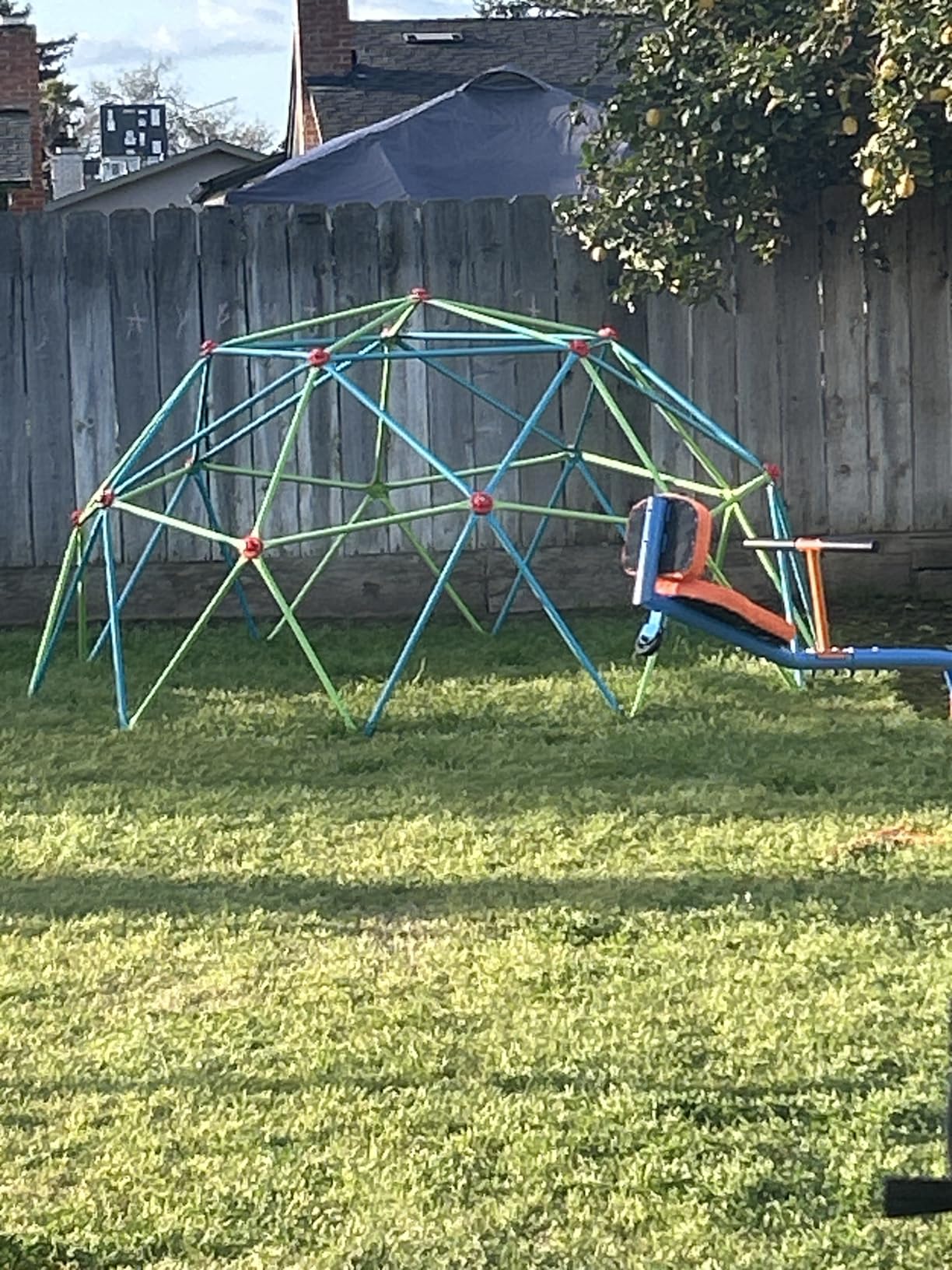 Zupapa 10FT Climbing Dome, Outdoor Jungle Gym for Kids with Climbing Grip - Geometric Dome Climber Outdoor Playset and Easy Assembly Outdoor Play Equipment for Kids (Blue, 10FT) customer photo 1