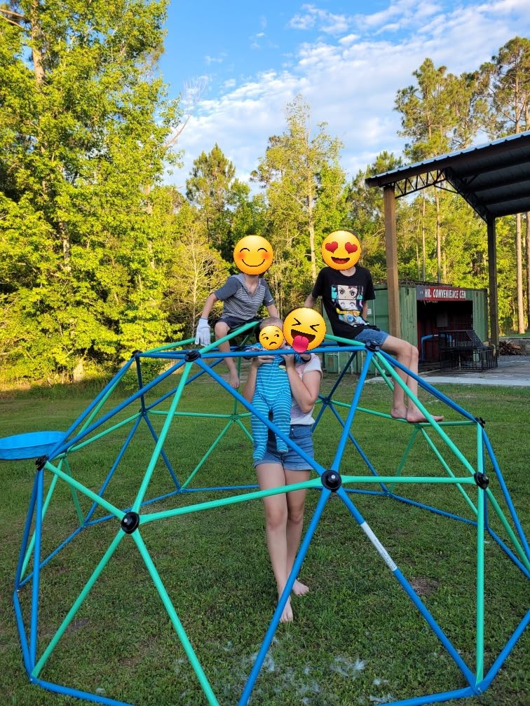 Zupapa 10FT Climbing Dome, Outdoor Jungle Gym for Kids with Climbing Grip - Geometric Dome Climber Outdoor Playset and Easy Assembly Outdoor Play Equipment for Kids (Blue, 10FT) customer photo 2