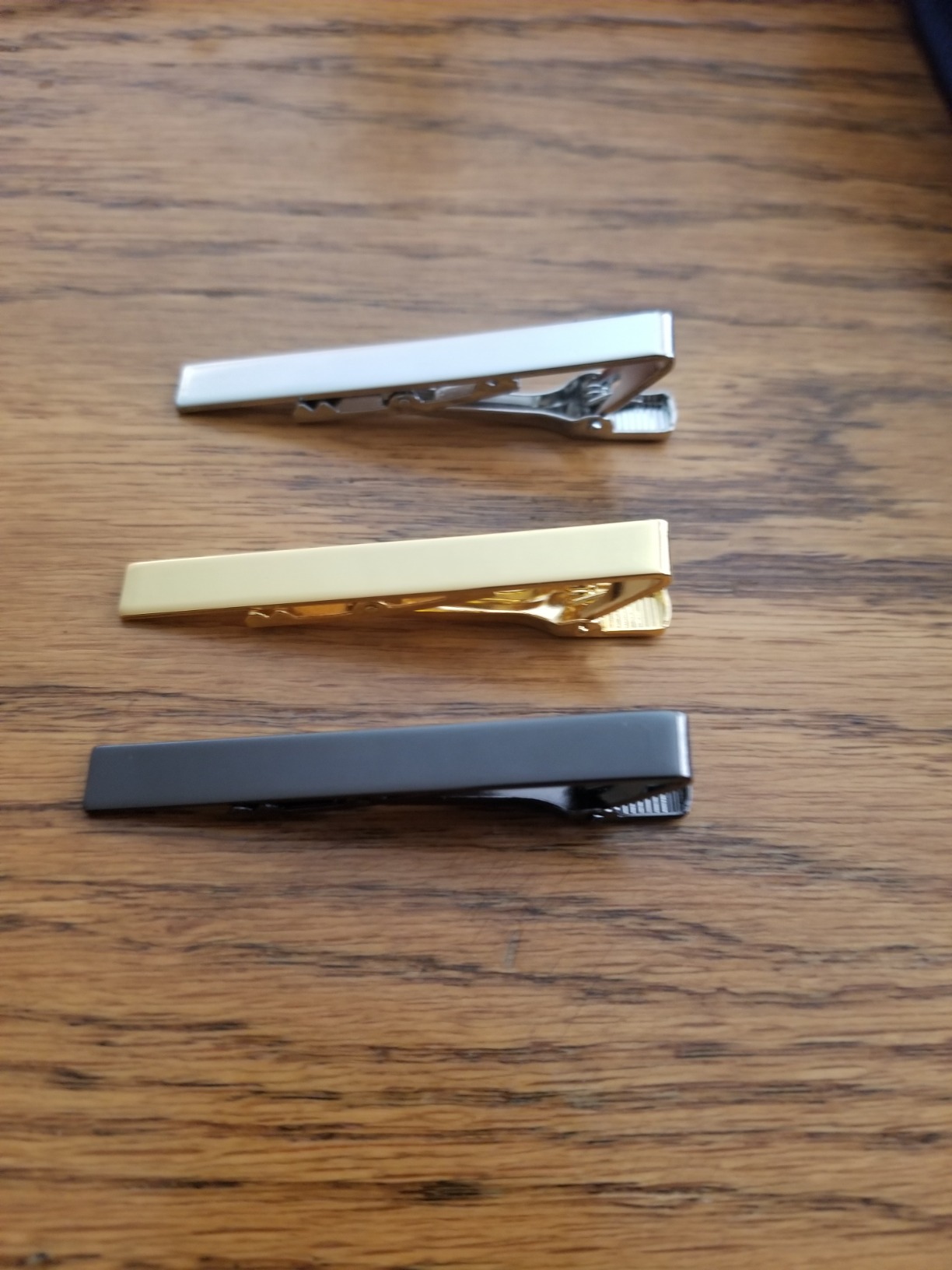 Roctee 3 Pack Clip For Tie, Men's Tie Clips Gold Silver Black Classic Suit Tie Bar Clip-on Necktie Pin, Regular Business Mens Daily Outfit Wedding Accessory customer photo 2