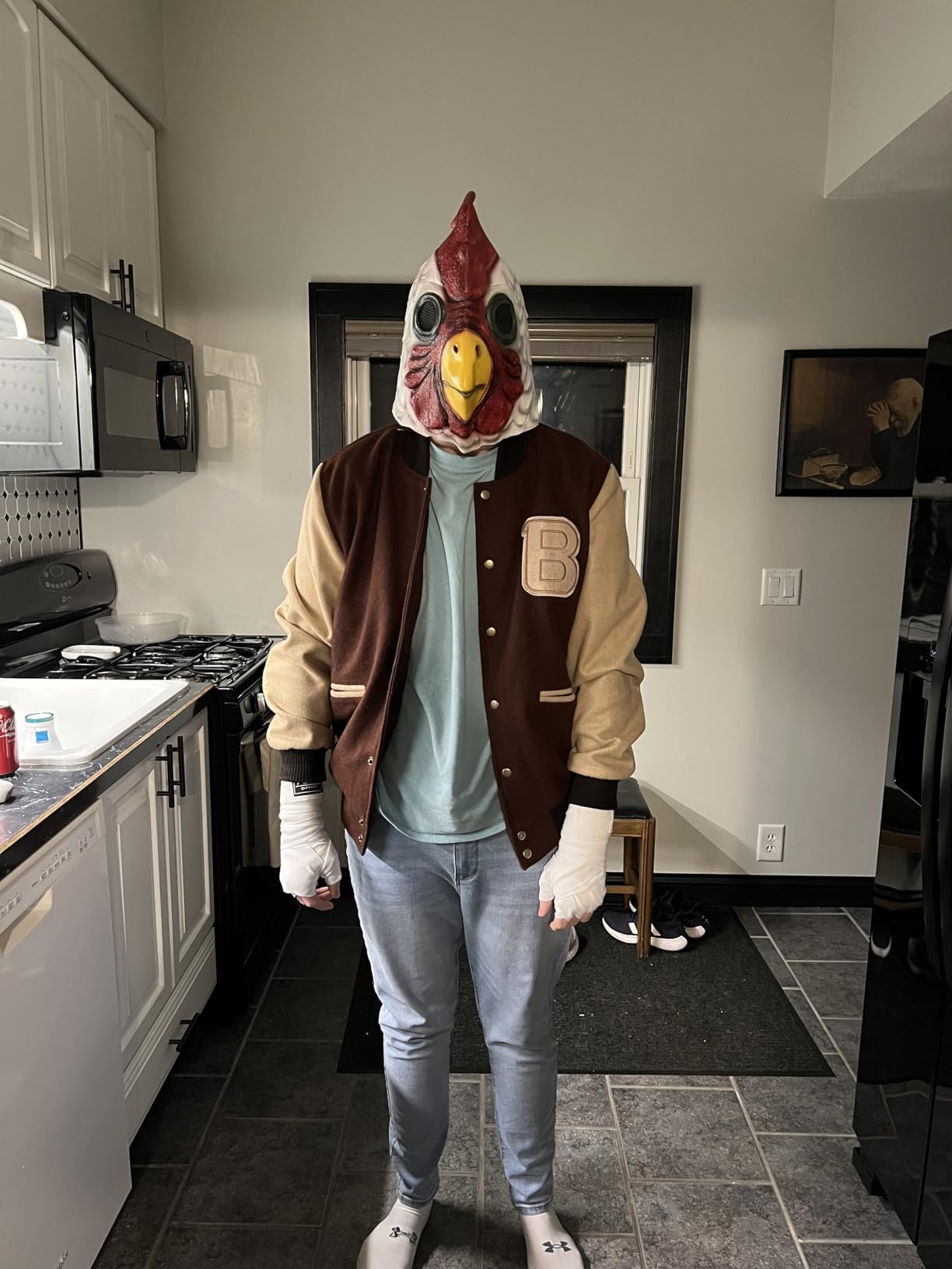Mens Hotline Miami Varsity Letterman Fashion Wool Bomber Slim Fit Casual Warm Boys College Baseball Jacket customer photo 2