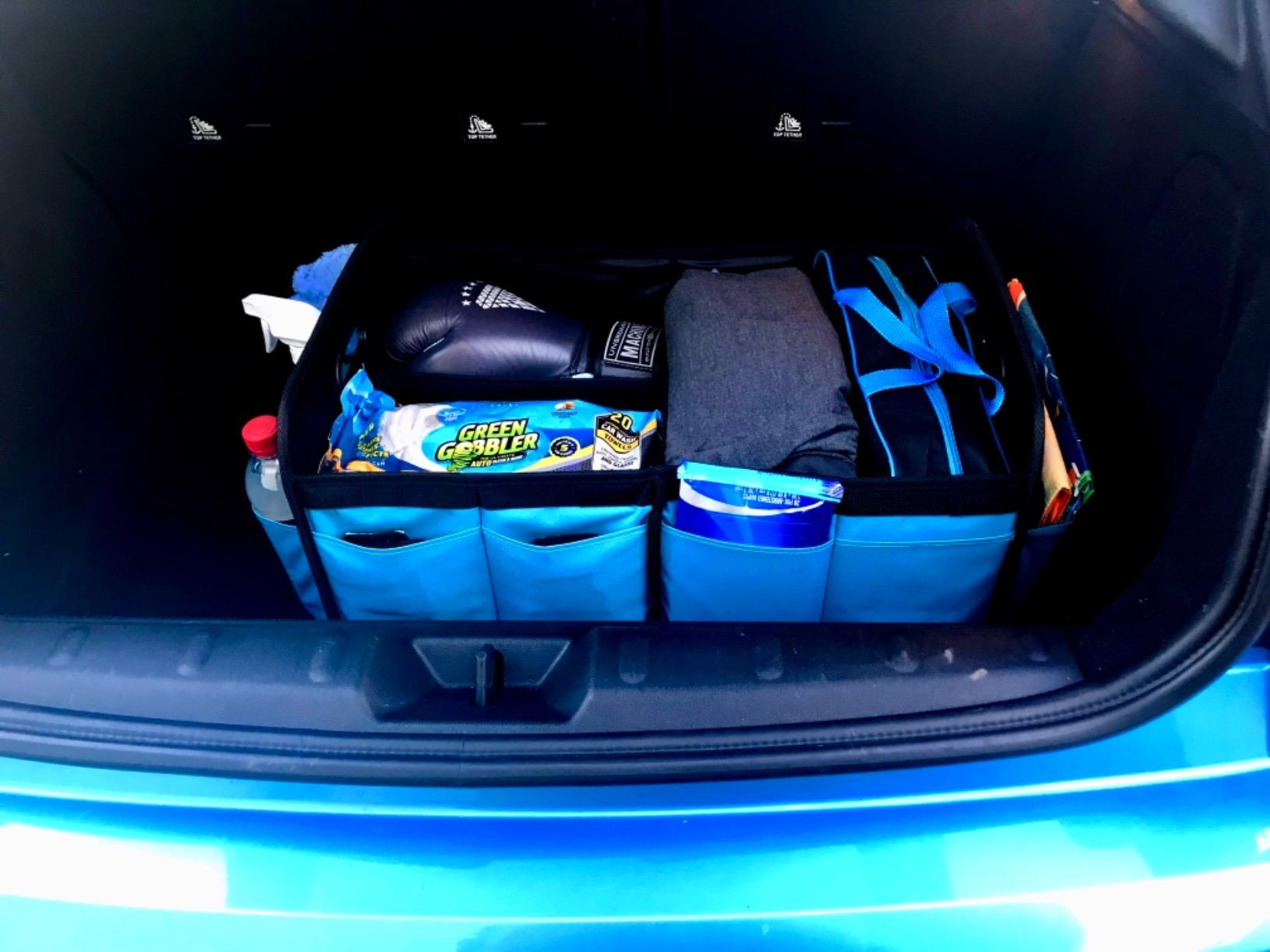 Car Trunk Organizer for SUV, 18.5Gal Large Capacity No-Sag Heavy Duty, Foldable Waterproof Anti-Slip Storage with 12 Pockets, Fit Sedan,Truck, Universal Car Accessories, Black, Large, 2 Compart customer photo 1