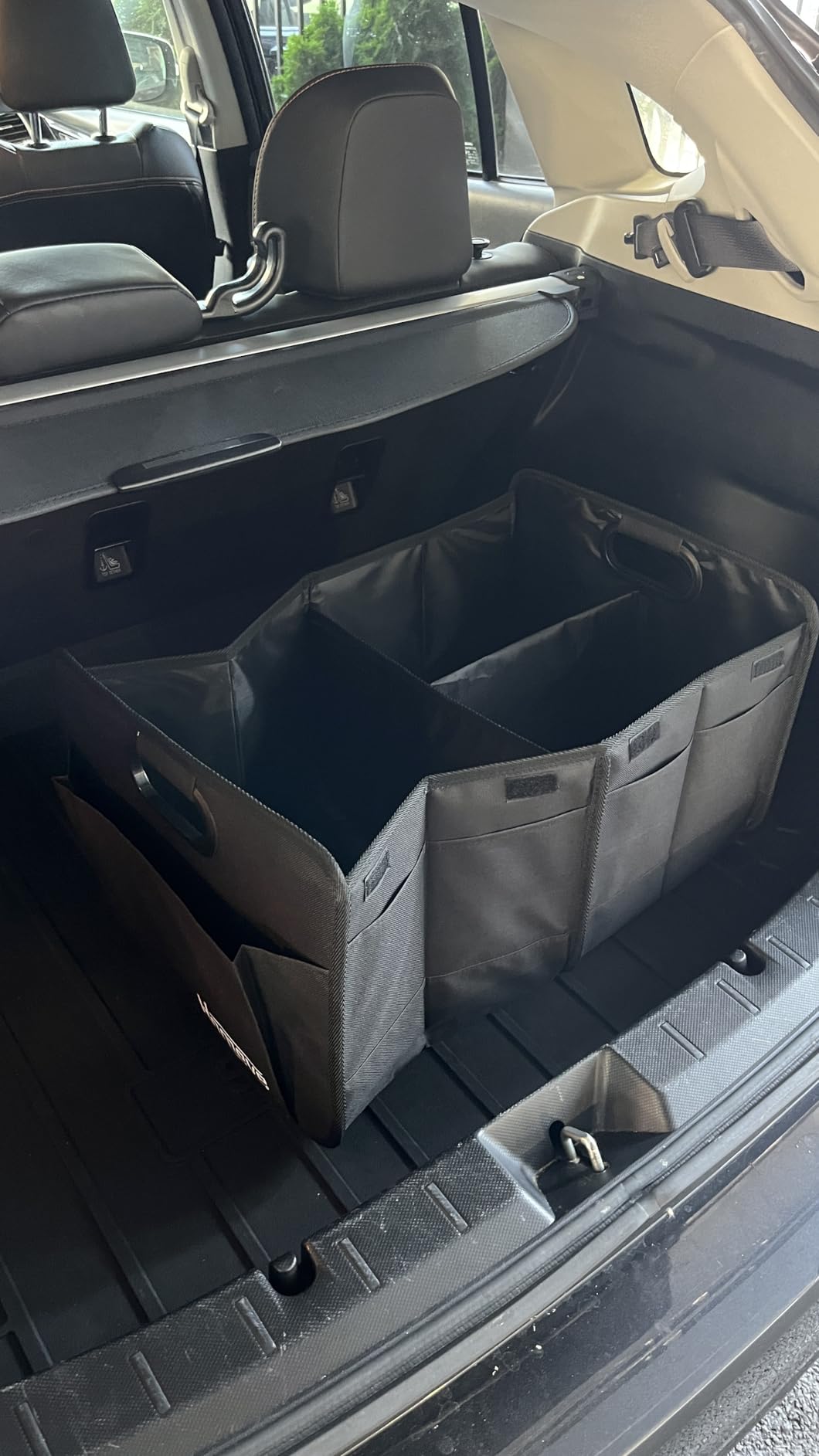 Car Trunk Organizer for SUV, 18.5Gal Large Capacity No-Sag Heavy Duty, Foldable Waterproof Anti-Slip Storage with 12 Pockets, Fit Sedan,Truck, Universal Car Accessories, Black, Large, 2 Compart customer photo 2