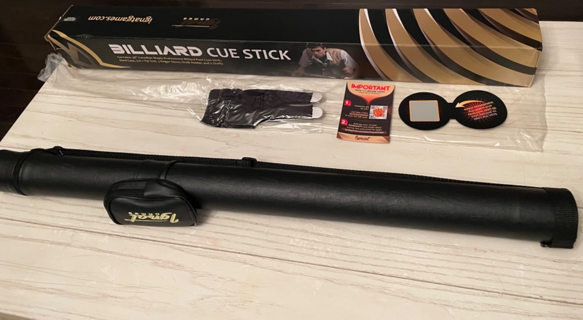 Billiard Pool Cue Set, 58in 2-Piece Canadian Maple, Low Deflection Shaft customer photo 2