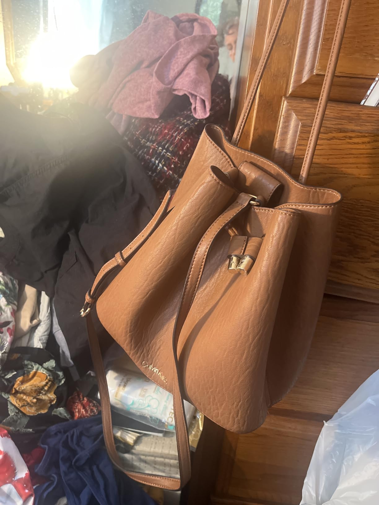 Calvin Klein Women's Gabrianna Novelty Bucket Shoulder Bag customer photo 2