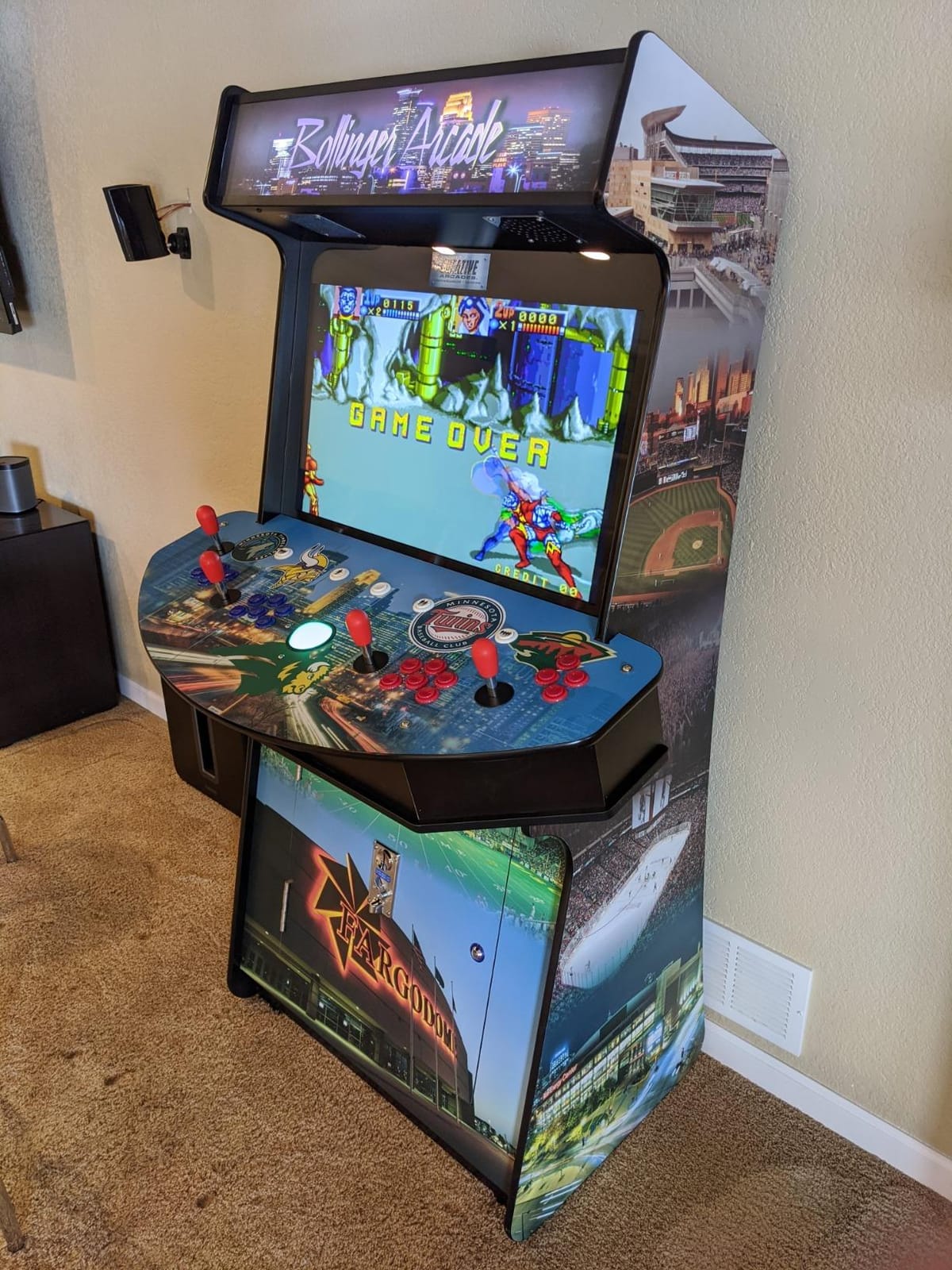 Creative Arcades Slim Full Size Stand-Up Commercial Grade Arcade Machine | 4 Player | 3500 Games | 32
