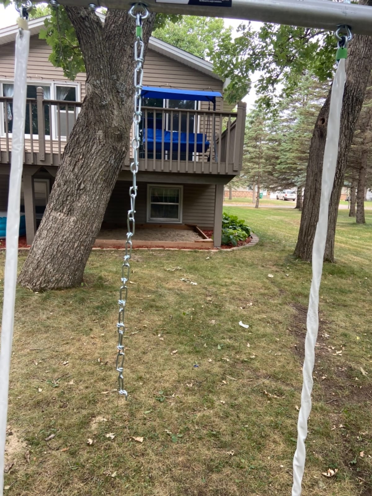 Fun Forever - 8 User Metal Swing Set for Backyard with Slide, 800lbs. Max customer photo 1