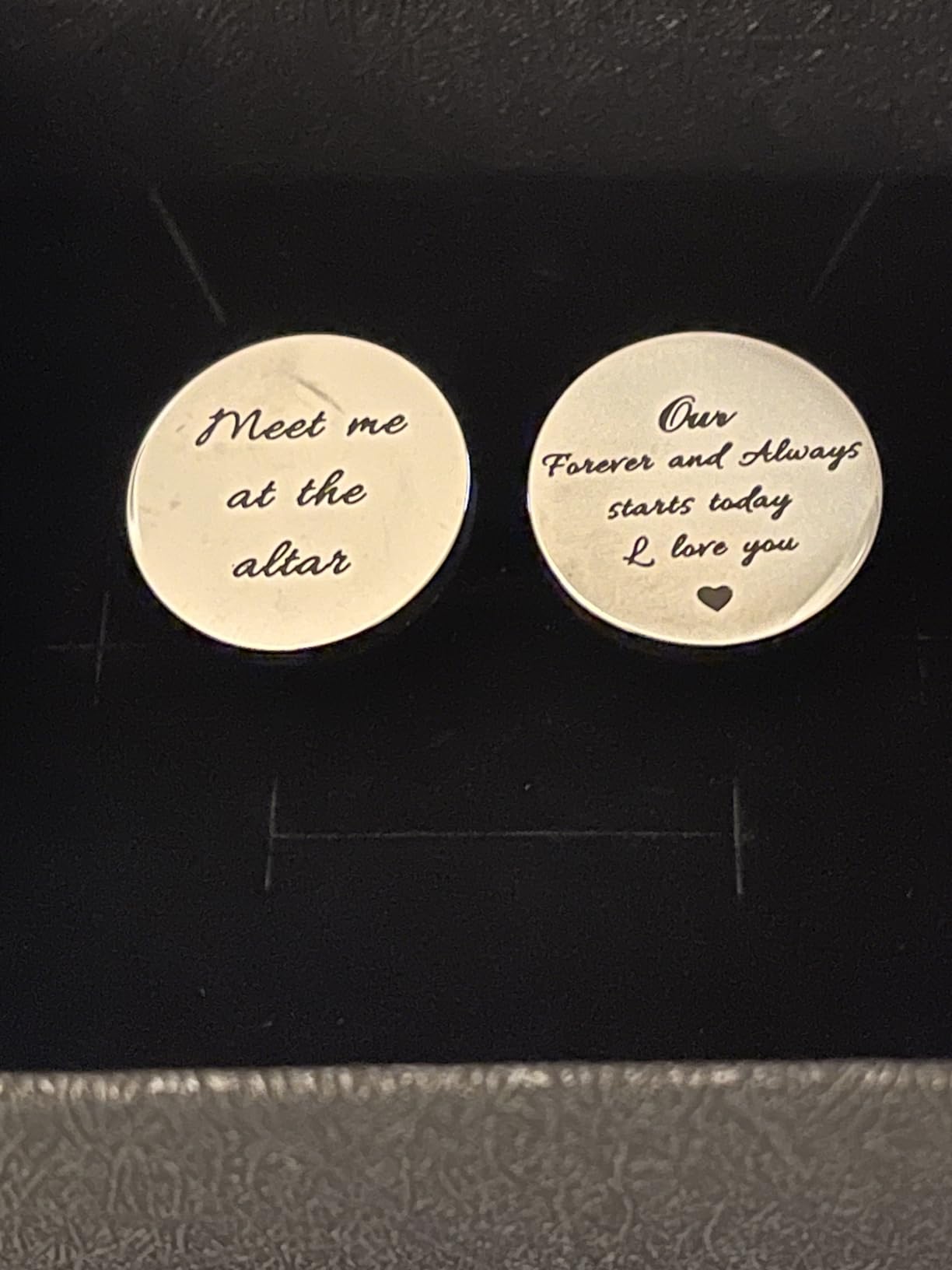 Melix Home Stainless Steel CuffLinks for Men Groom Meet Me at The Altar Wedding Gifts Cuff Links customer photo 2