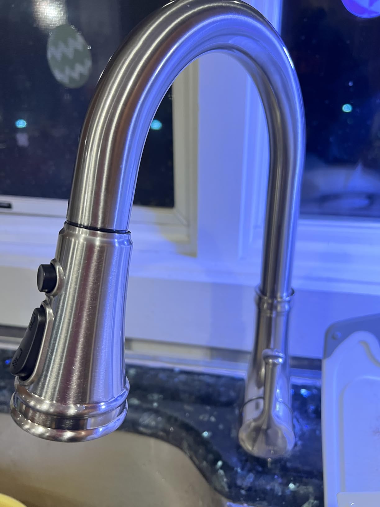 WEWE Vintage Kitchen Faucet, Pull-Down Sprayer, Brushed Nickel, High Arc | 3 Modes Sprayer, 360 Swivel, SUS304, Fits 1- or 3-Hole Sinks, 20-Inch Hose, Ceramic Cartridge, Fits Bar & Prep Sinks customer photo 1