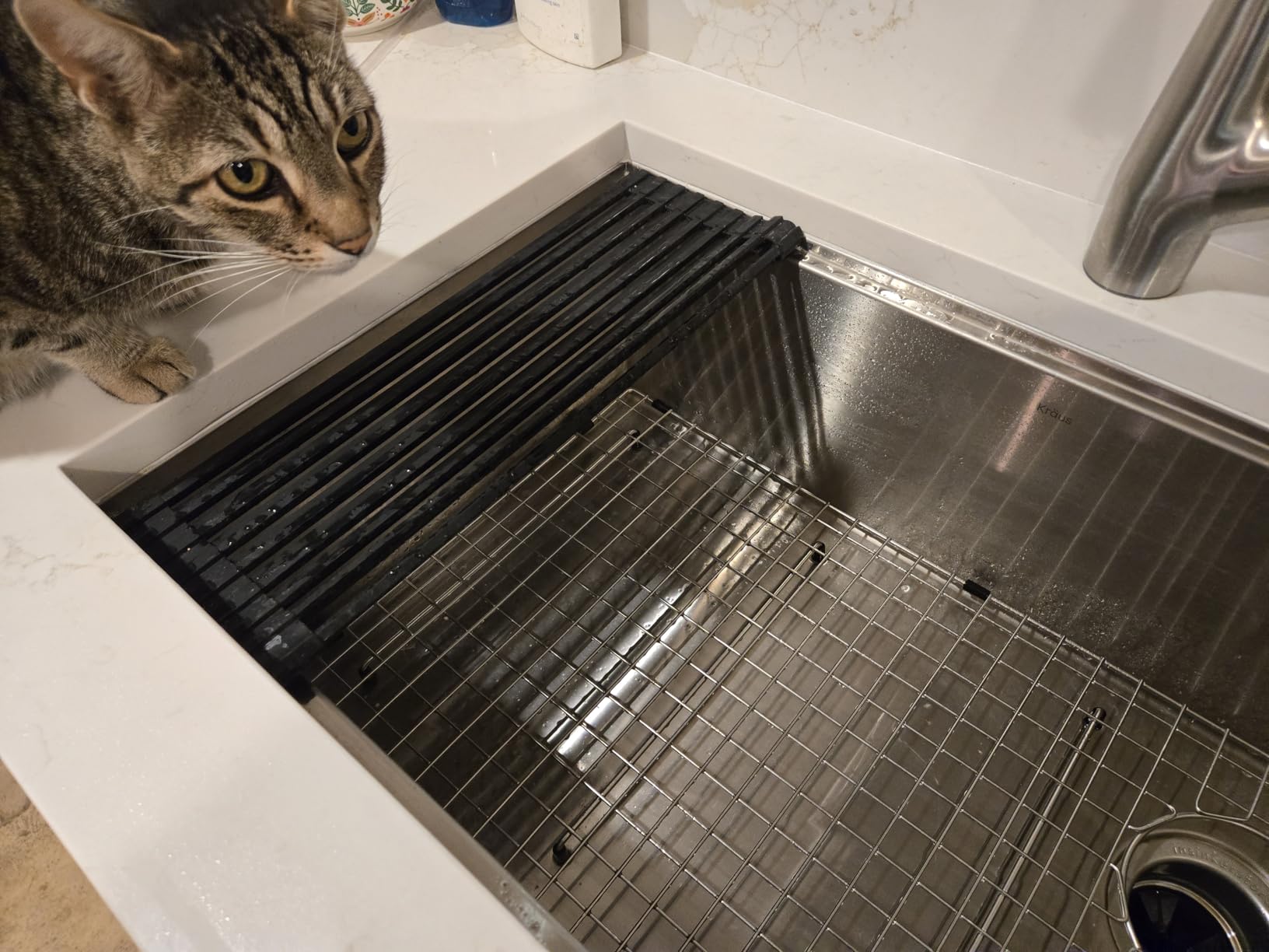 KRAUS Stainless Steel 17 in 16 Gauge Undermount Bar Sink KWU111-17 | 16-gauge TRU16 steel, compact bar design, integrated ledge, cutting board/sink cover included, NoiseDefend soundproofing customer photo 1
