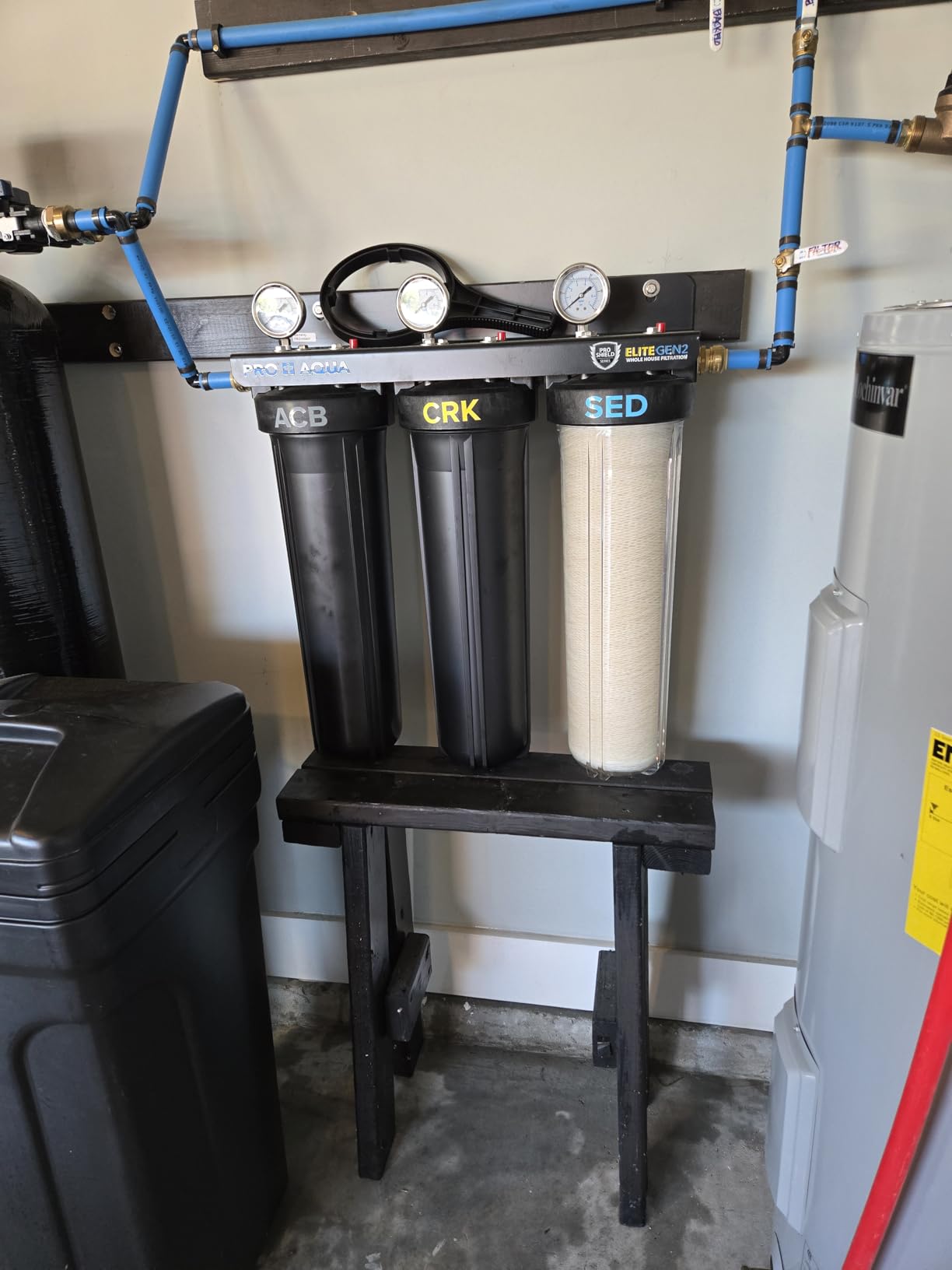 PRO+AQUA Elite Series GEN2 PRO-100-E 3-Stage Whole House Water Filtration System for City & Well Water with Pressure Gauges | Reduces Contaminants, Sediment, Chemicals, Heavy Metals, with 1” Ports customer photo 1
