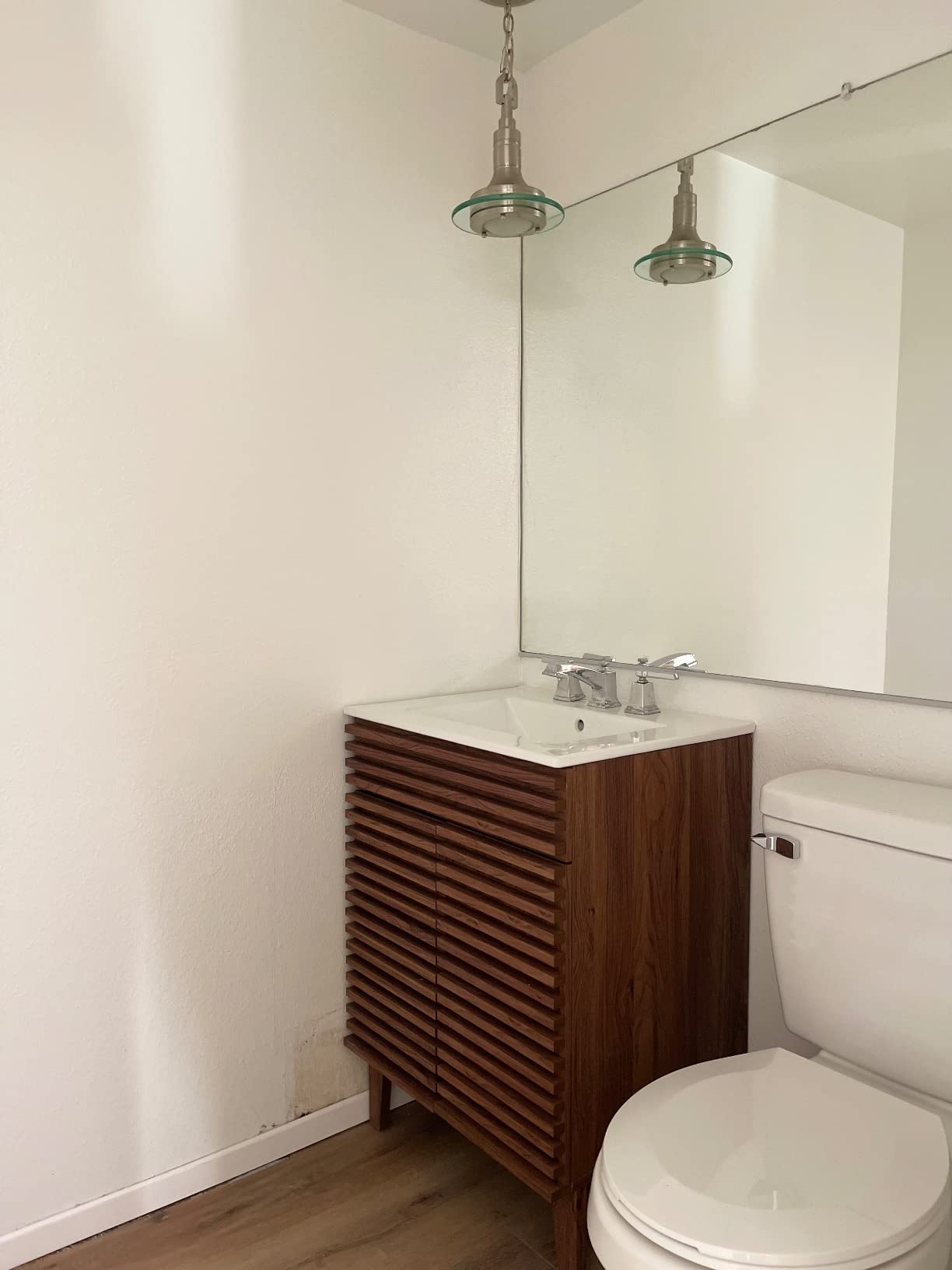 Modway Render Mid-Century Bathroom Vanity With Sink in Walnut White,24 Inch customer photo 1