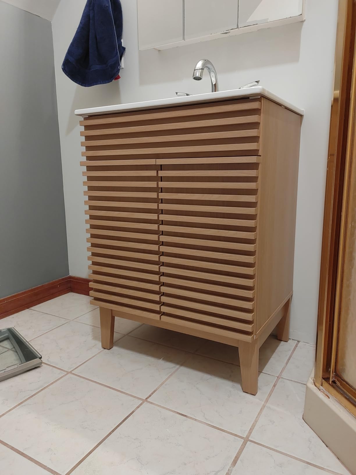 Modway Render Mid-Century Bathroom Vanity With Sink in Walnut White,24 Inch customer photo 2