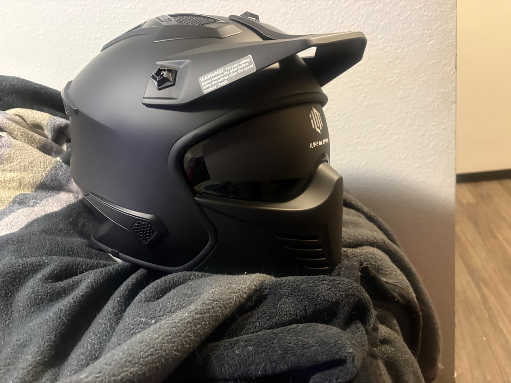 ILM Open Face Motorcycle 3/4 Half Helmet for Dirt Bike Moped ATV UTV Motocross Electric Cruiser Scooter DOT Model 726X(Matte Black,L) customer photo 1