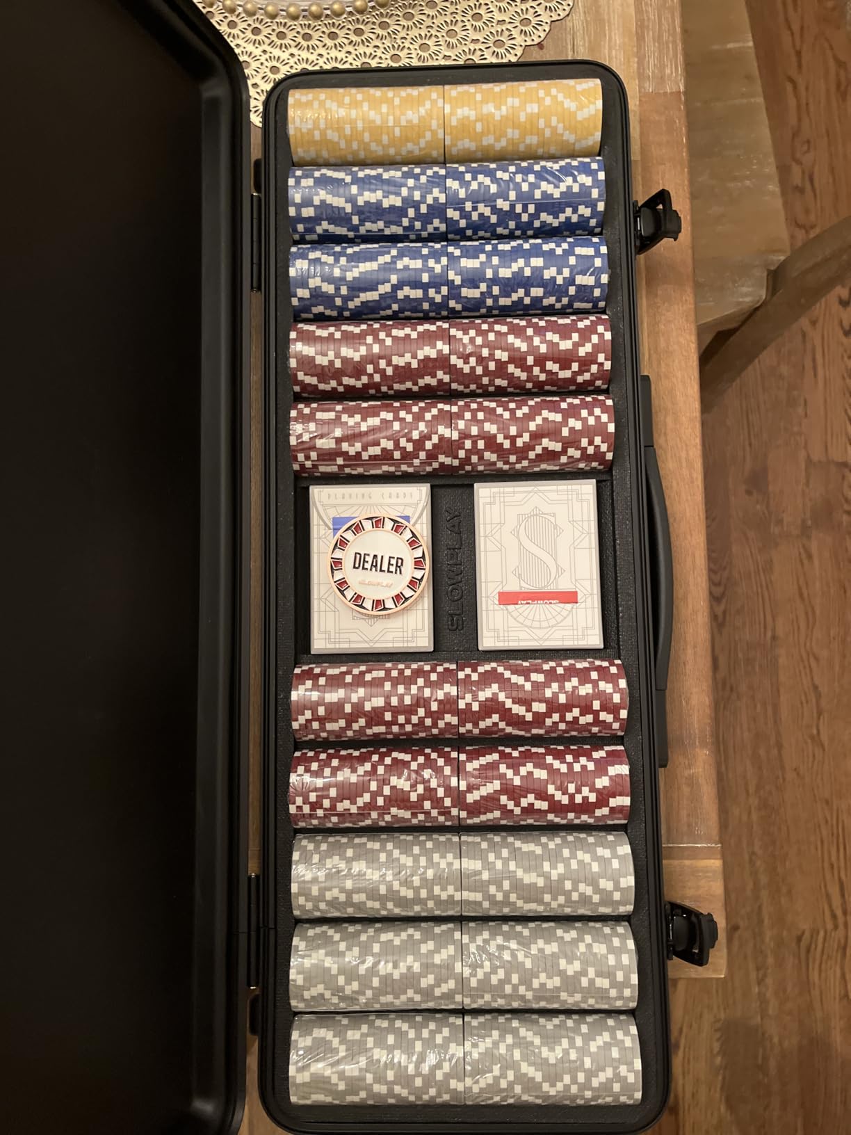 SLOWPLAY Nash 500PCS Poker Chip Set with Case, 14 Gram Clay Poker Chips customer photo 1
