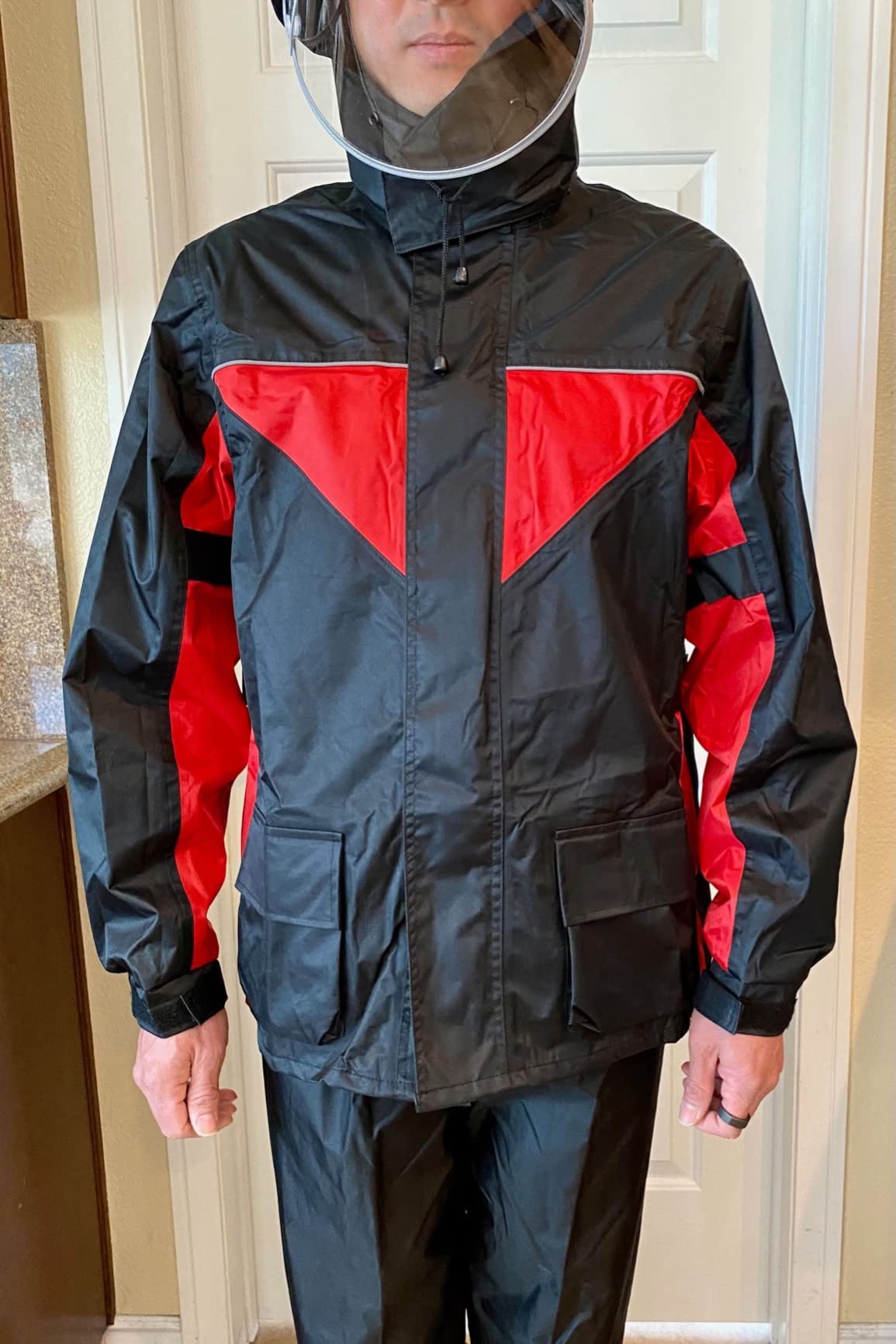 iCreek Motorcycle Rain Suit Waterproof Windproof Reflective Strip Rain Gear customer photo 1