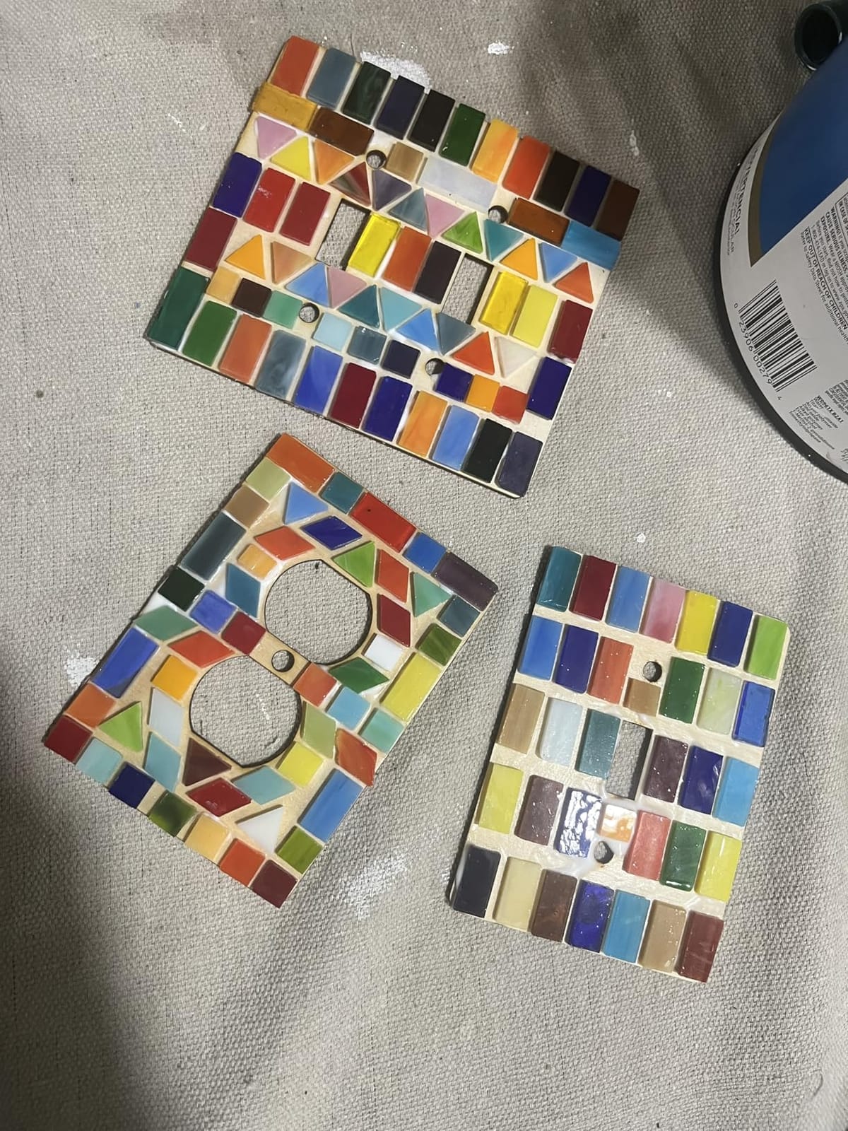 Lanyani 1600 Pieces/2.2 Pounds Vibrant Mixed Glass Mosaic Tiles for Crafts Cathedral Stained Glass Pieces - Assorted Colors and Shapes-Great Value Pack, Opaque… customer photo 1