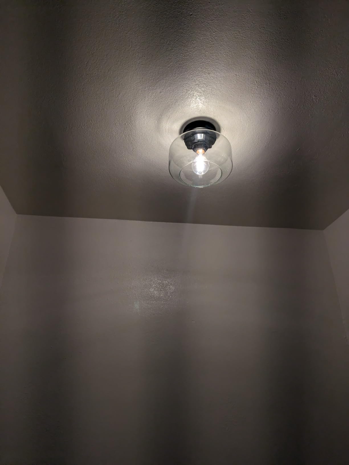 MAXvolador Industrial Semi Flush Mount Ceiling Light, Clear Glass Pendant Lamp Shade, Farmhouse Lighting for Hallway, Vintage Hanging Light Fixtures customer photo 2