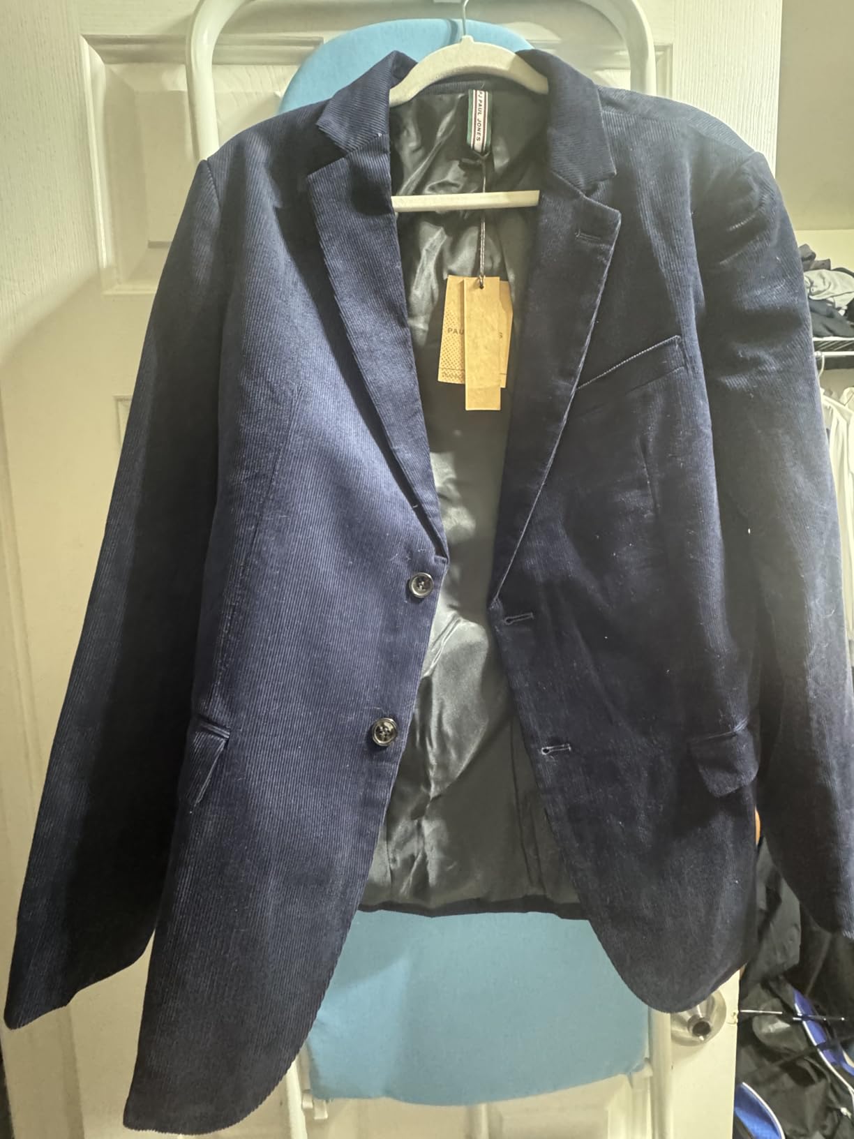 PJ PAUL JONES Mens Corduroy Blazer Slim Fit Casual Sports Coat Jacket customer photo 1
