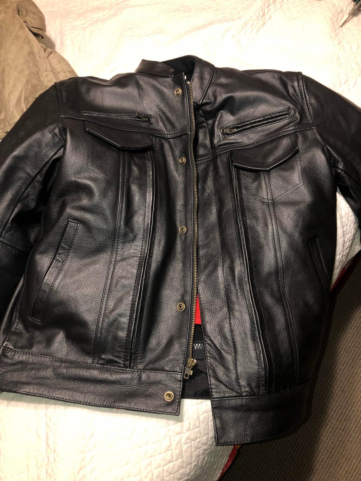 COMMUTER Men's Motorcycle Jacket, Premium Buffalo Leather, CE Armor - Ventilation, Utility Pockets, Cruiser Biker Black XXL customer photo 2