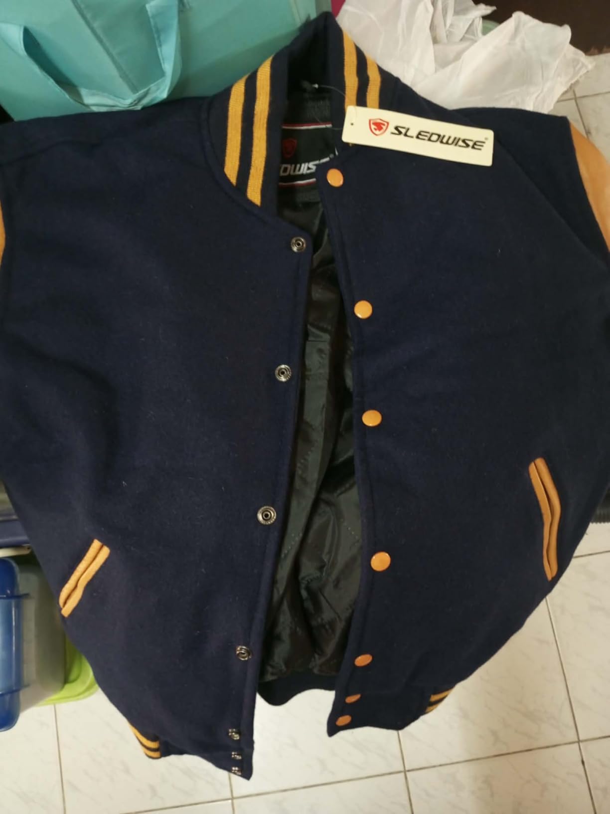 Varsity Jacket Baseball Letterman Jacket– Wool and Leather Premium Quality Unisex Basketball Jacket customer photo 2