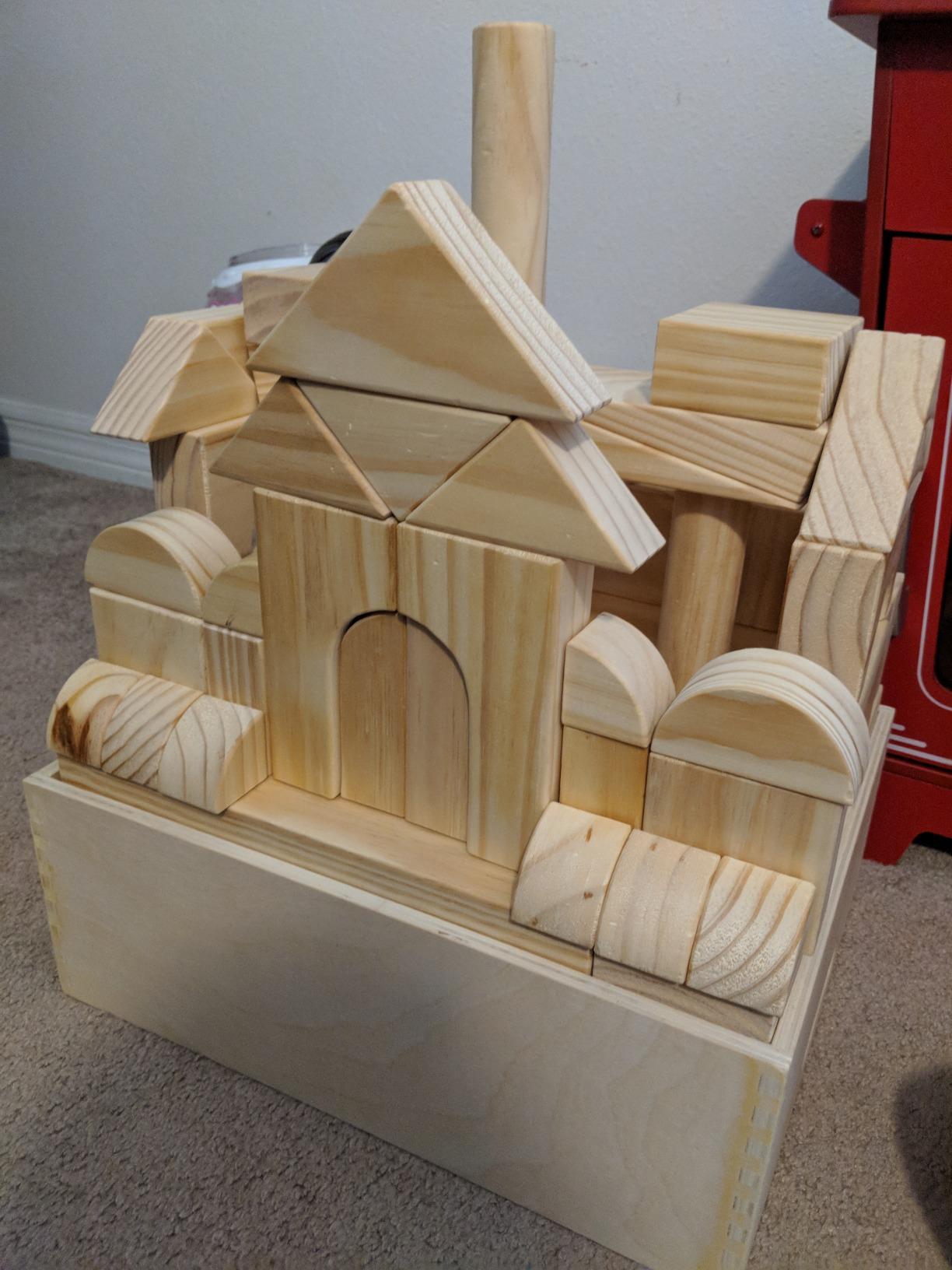 Large Wooden Blocks for Toddlers 1-3, 64Pcs Big Wood Building Blocks Set customer photo 1