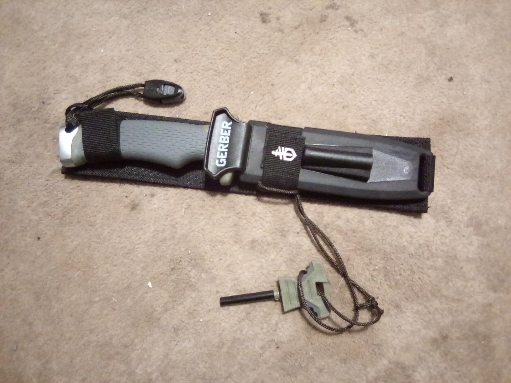 Gerber Ultimate Fixed Blade Knife w/Sheath, Knife Sharpener, Ferro Rod | Bushcraft & hunting knife, combo edge blade, whistle, sheath with integrated sharpener, fire starter, camping EDC tool customer photo 1