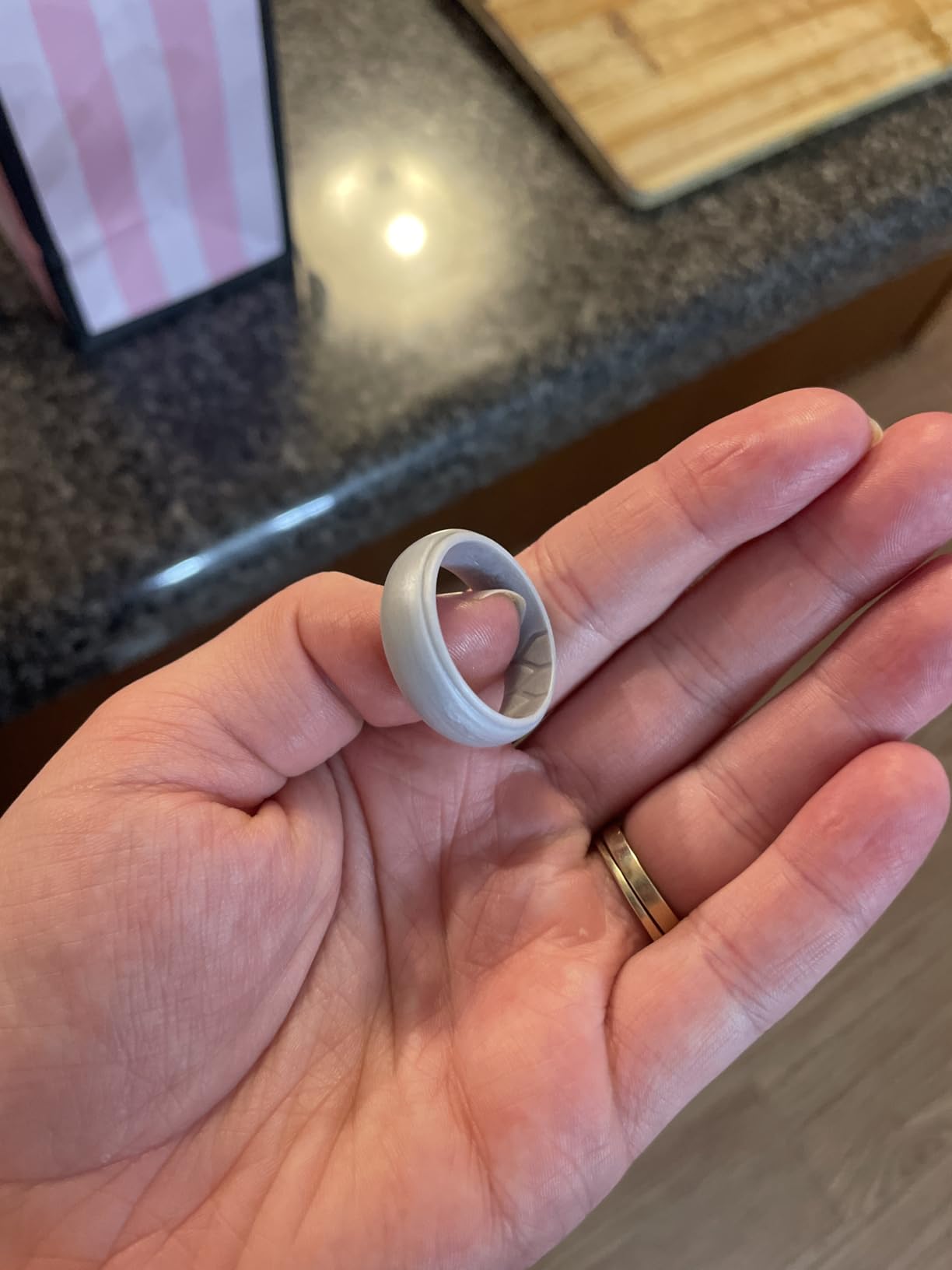 Forthee Silicone Wedding Ring for Men, Breathable Inner Curve Rubber Bands customer photo 2