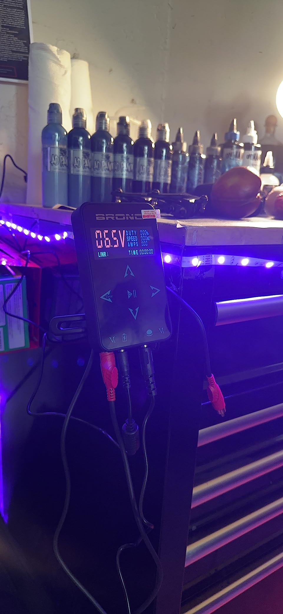 BRONC Professional Dual Digital Tattoo Power Supply Colorful HD LCD Display for Two Tattoo Machines TPN-037 customer photo 2