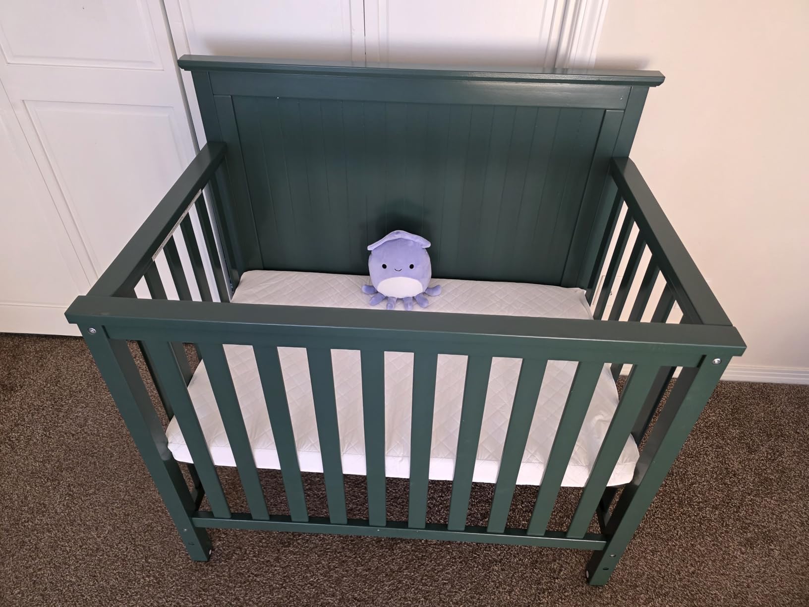 Dream On Me Ava 4-in-1 Convertible Mini Baby Crib, Olive customer photo 1