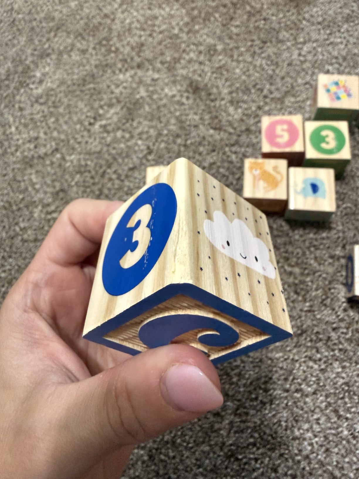 ABC Wooden Building Blocks for Toddlers 1-3 Large, 26 PCS Alphabet & Number Stacking Blocks, Educational Learning Toys for Boys Girls Kids Gifts 1.65'' customer photo 1