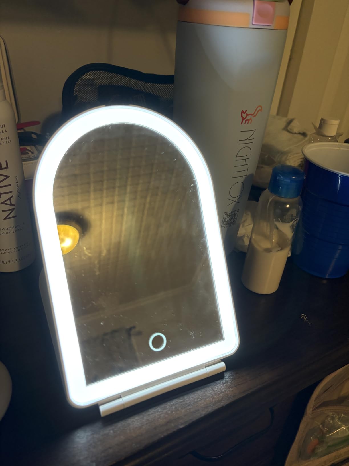 FUNTOUCH Rechargeable Travel Makeup Mirror with 72 Led Lights customer photo 2