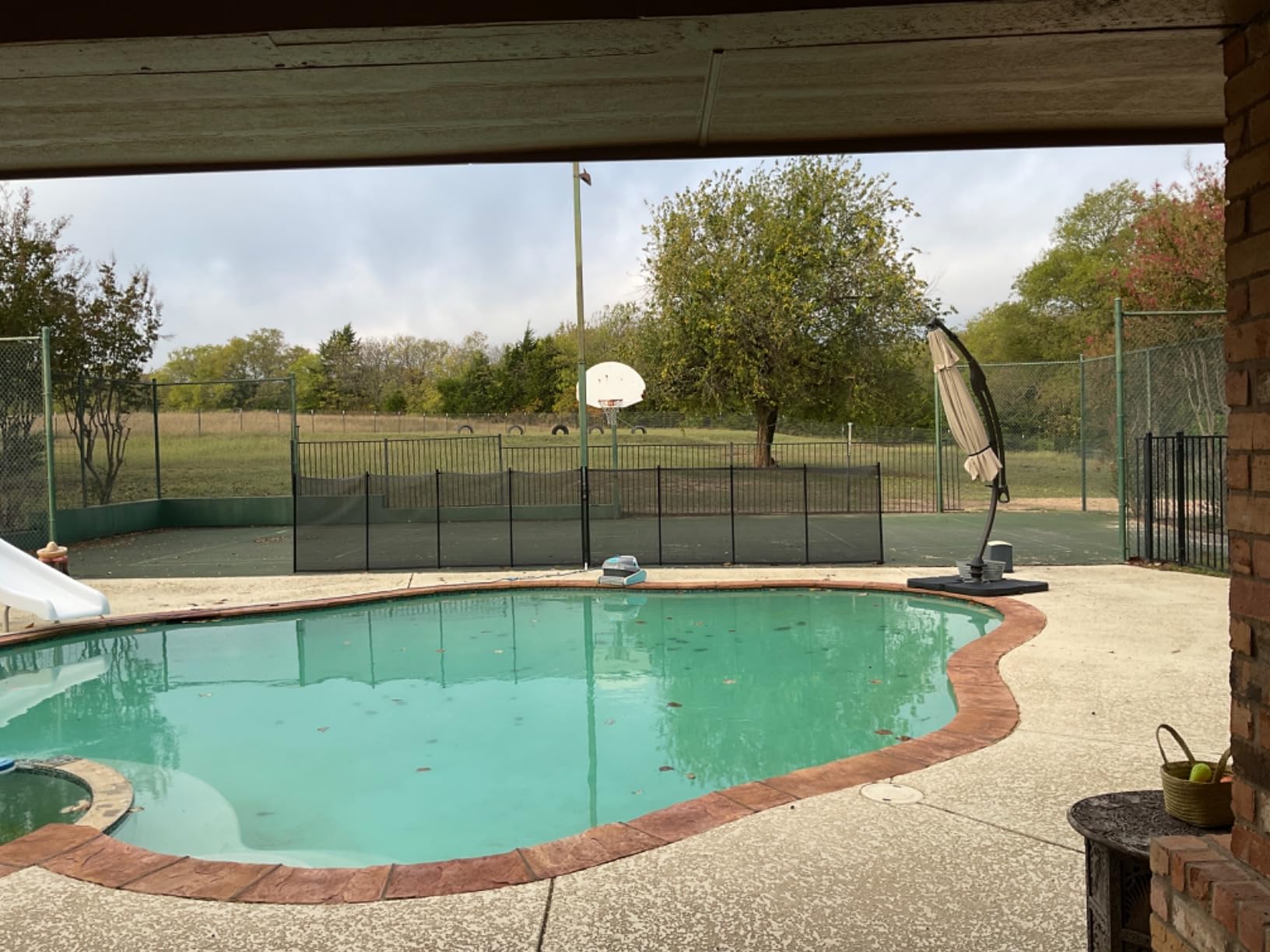 Happybuy Pool Fence, 4FTx 12FT DIY Pool Fences for Inground Pools, Removable Child Safety Pool Fencing, Swimming Pool Fence in Ground for Kids Safety, Black Pool Mesh to Protect Kids customer photo 2
