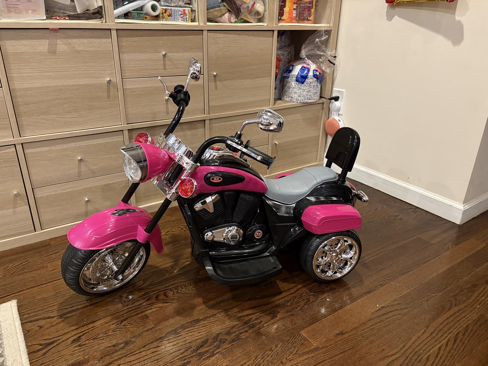 Costzon 6V Ride on Chopper Kids Motorcycle with Horn, Headlight (Blue) customer photo 1