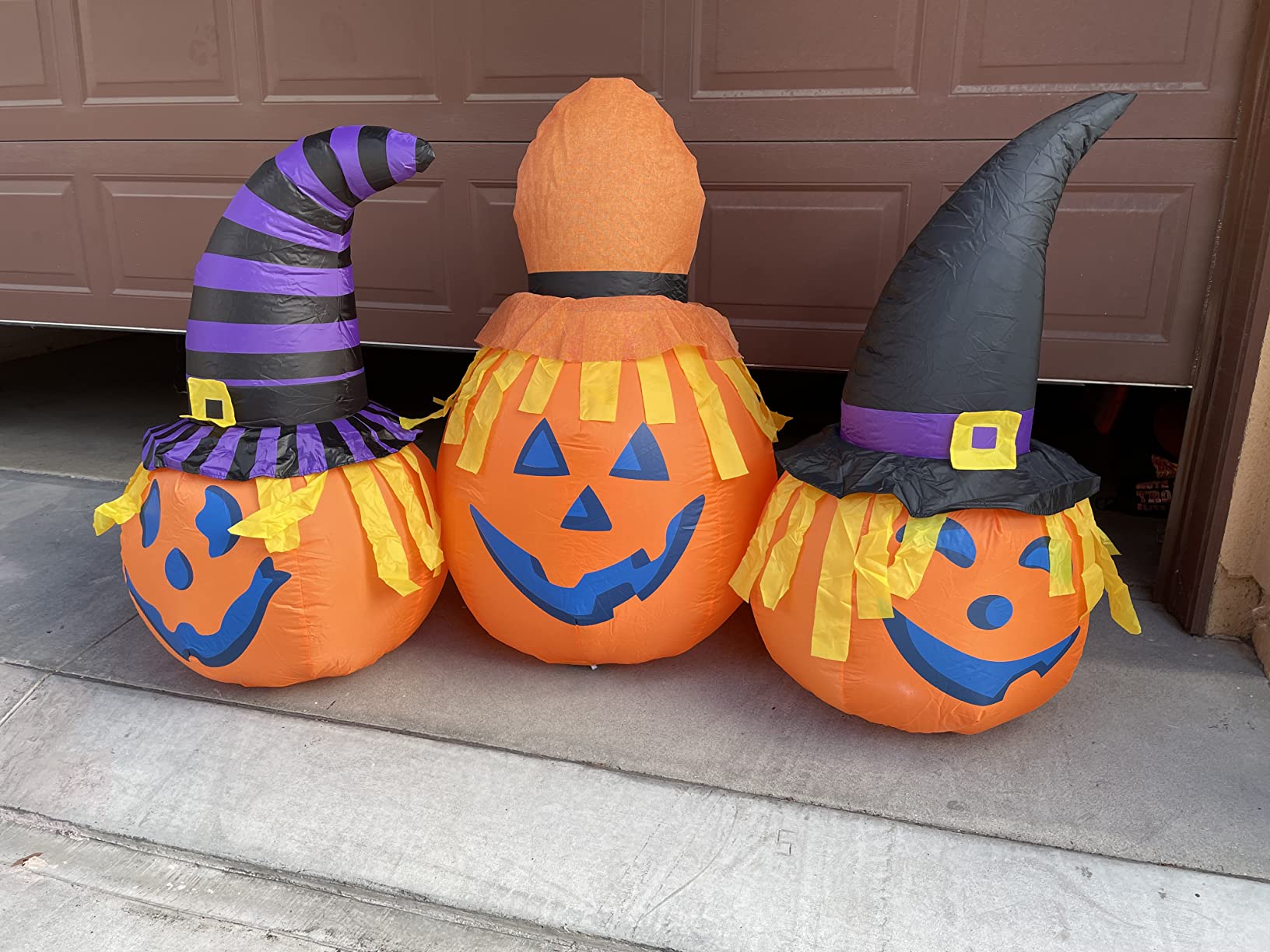 GOOSH 6 FT Halloween Inflatables Outdoor Pumpkin Combo with Wizard hat Blow Up Yard Decoration with LED Lights Built-in for Holiday Party Yard Garden customer photo 1