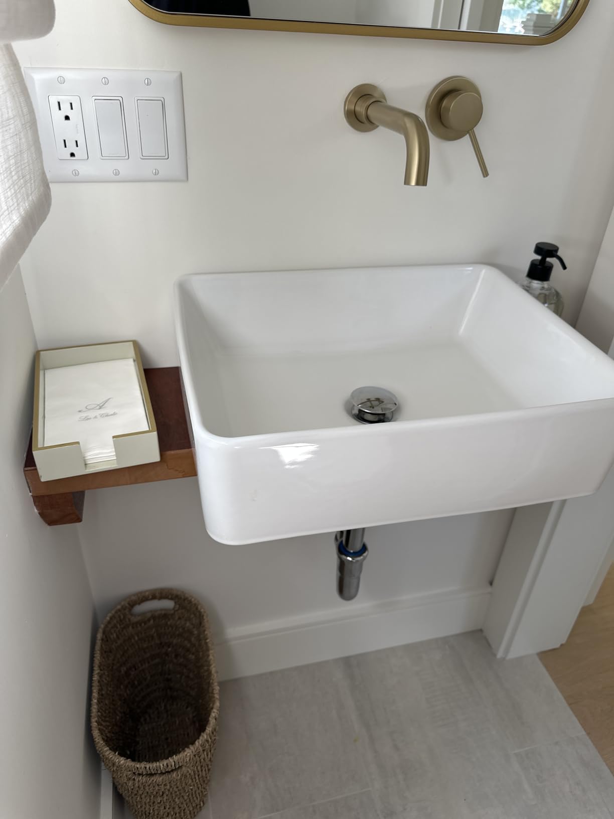 KES Bathroom Vessel Sink, Rectangular 16
