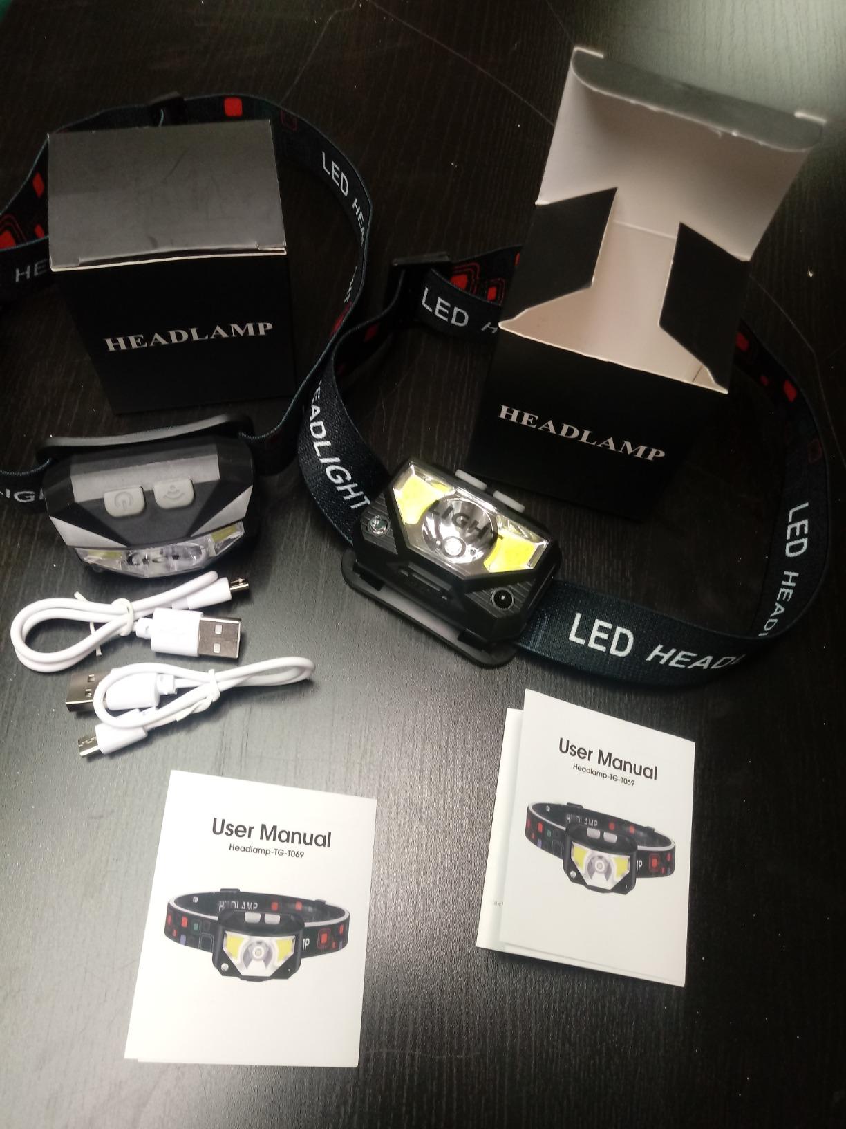 LHKNL Headlamp Flashlight, Lumen Bright Head Lamps LED Rechargeable Camping customer photo 1